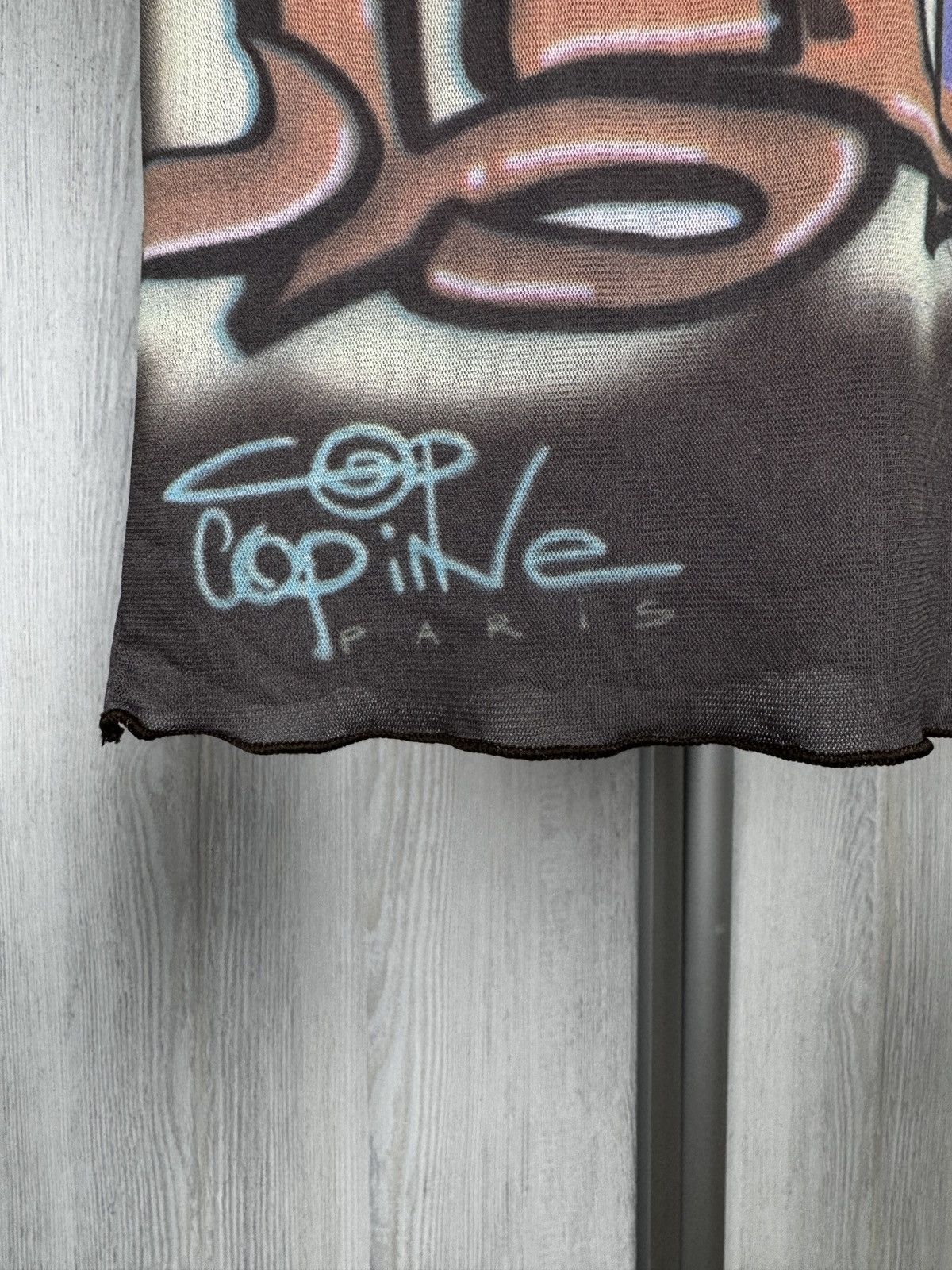 Cop Copine Cop Copine "Tago" Long Sleeve Mesh Top Graffiti print Tee Size M / US 6-8 / IT 42-44 - 4 Thumbnail