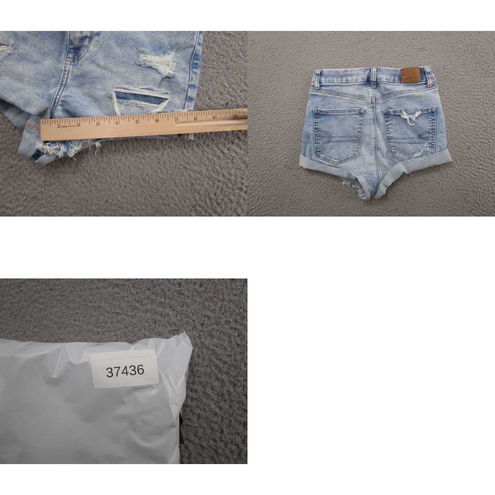 American Eagle Outfitters American Eagle Outfitters Curvy Hi Rise Shortie Shorts Distressed Next Level Stretch SZ 2 Blue Denim 5-Pocket Womens Summer Size 26" / US 2 / IT 38 - 8 Thumbnail