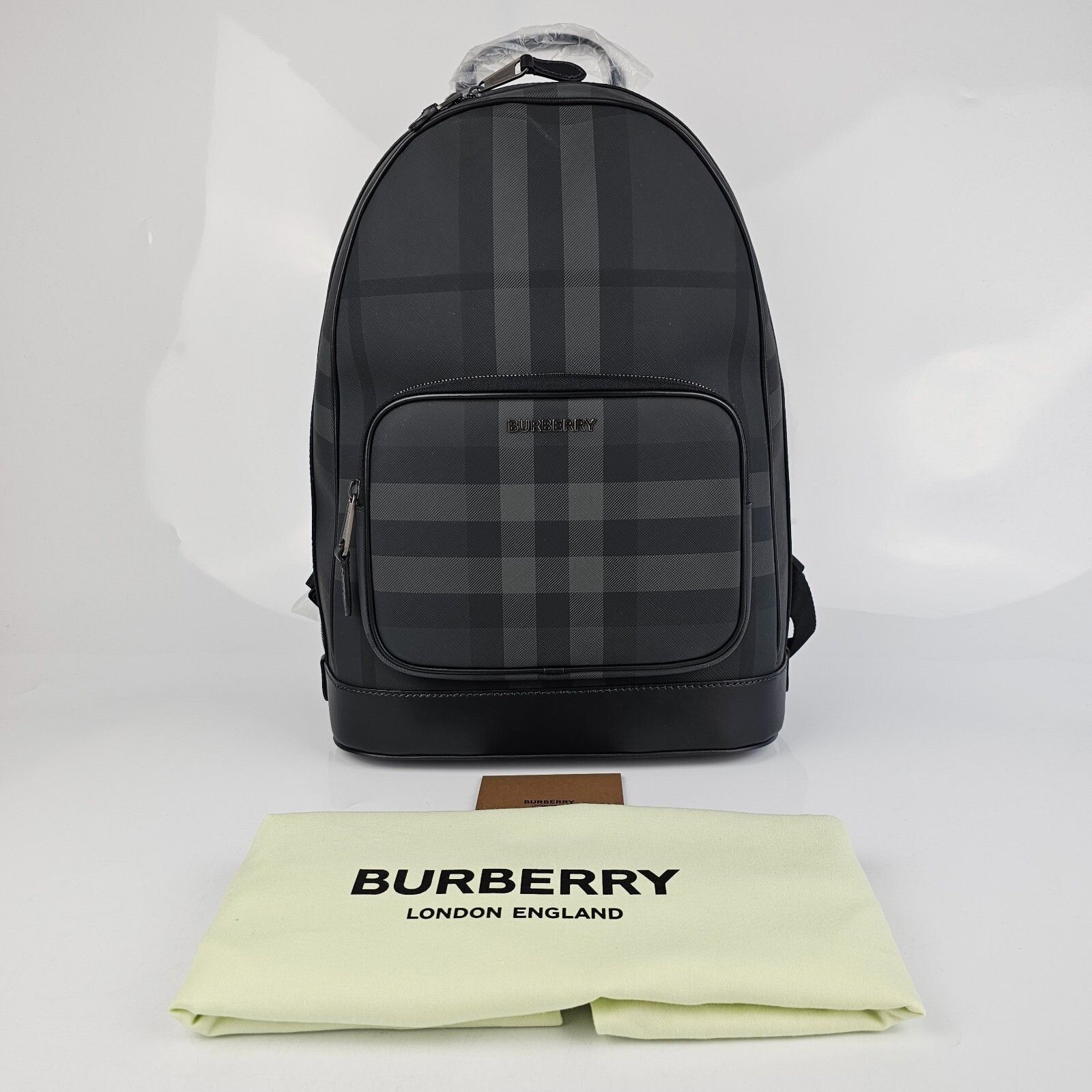 Burberry BURBERRY Rocco Charcoal Checkered E-Canvas Backpack New Size ONE SIZE - 2 Thumbnail