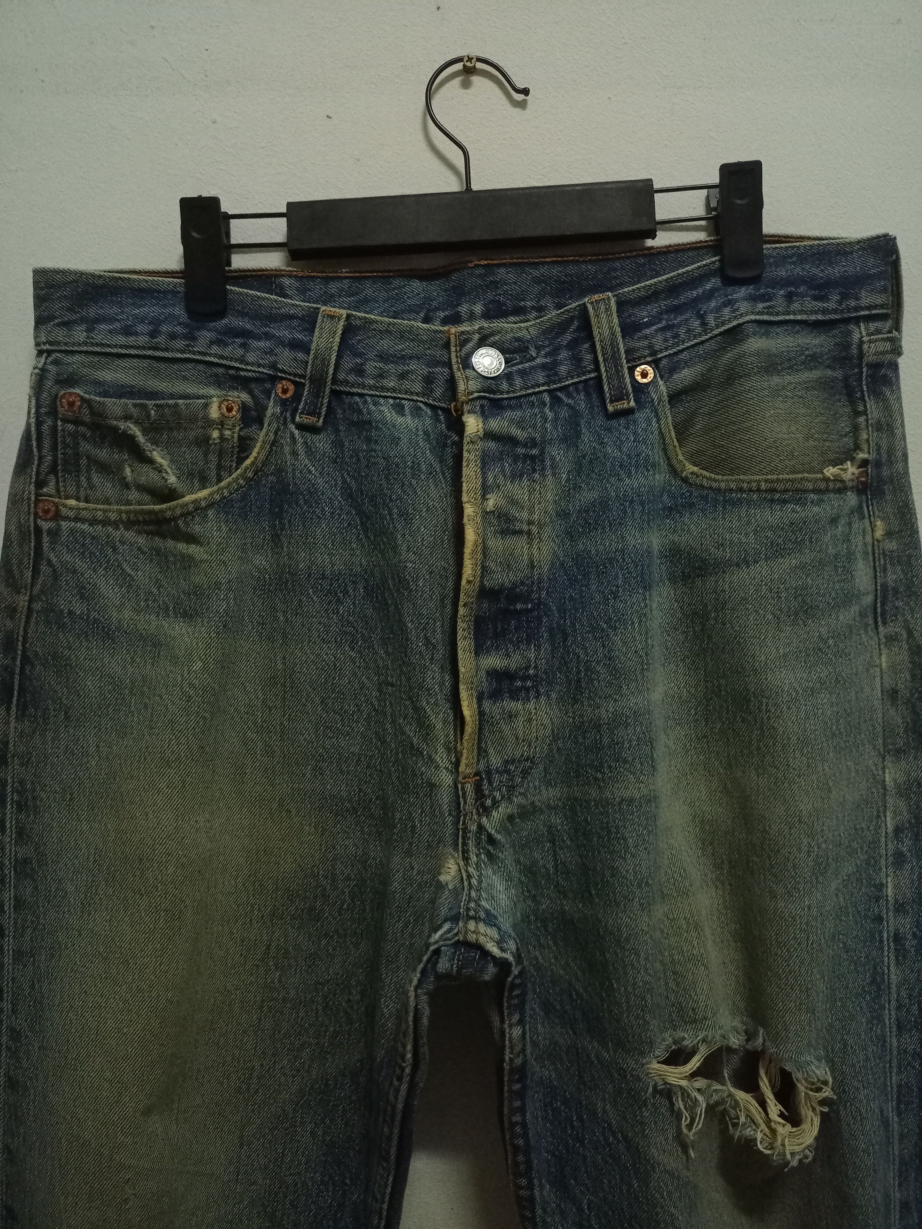 Levi's Vintage 90s Levis 501 Mud Wash Distressed Baggy Jeans 34x29 Size US 34 / EU 50 - 4 Thumbnail