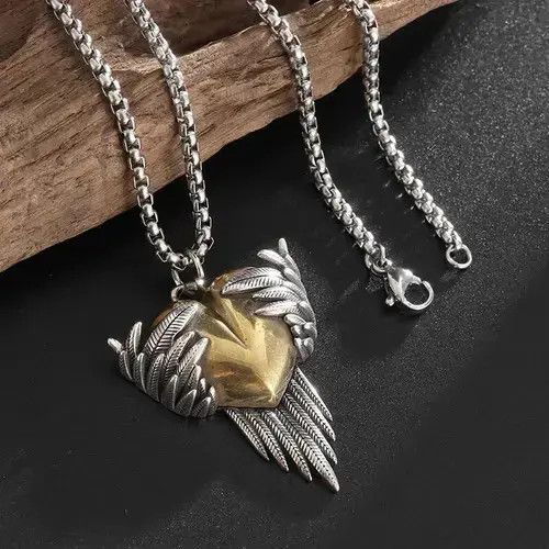 Jewelry Love Shape Feather Wings Necklace Size ONE SIZE - 3 Thumbnail