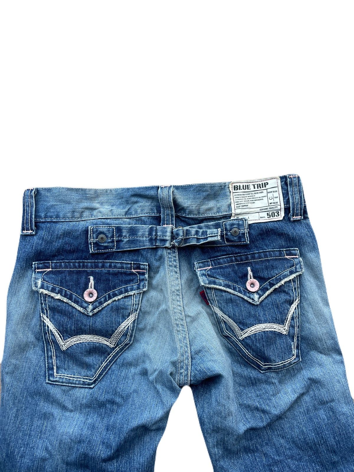 If Six Was Nine 2000s Japanese archive Flared Distressed Jeans Vkei Y2K Size US 30 / EU 46 - 6 Thumbnail