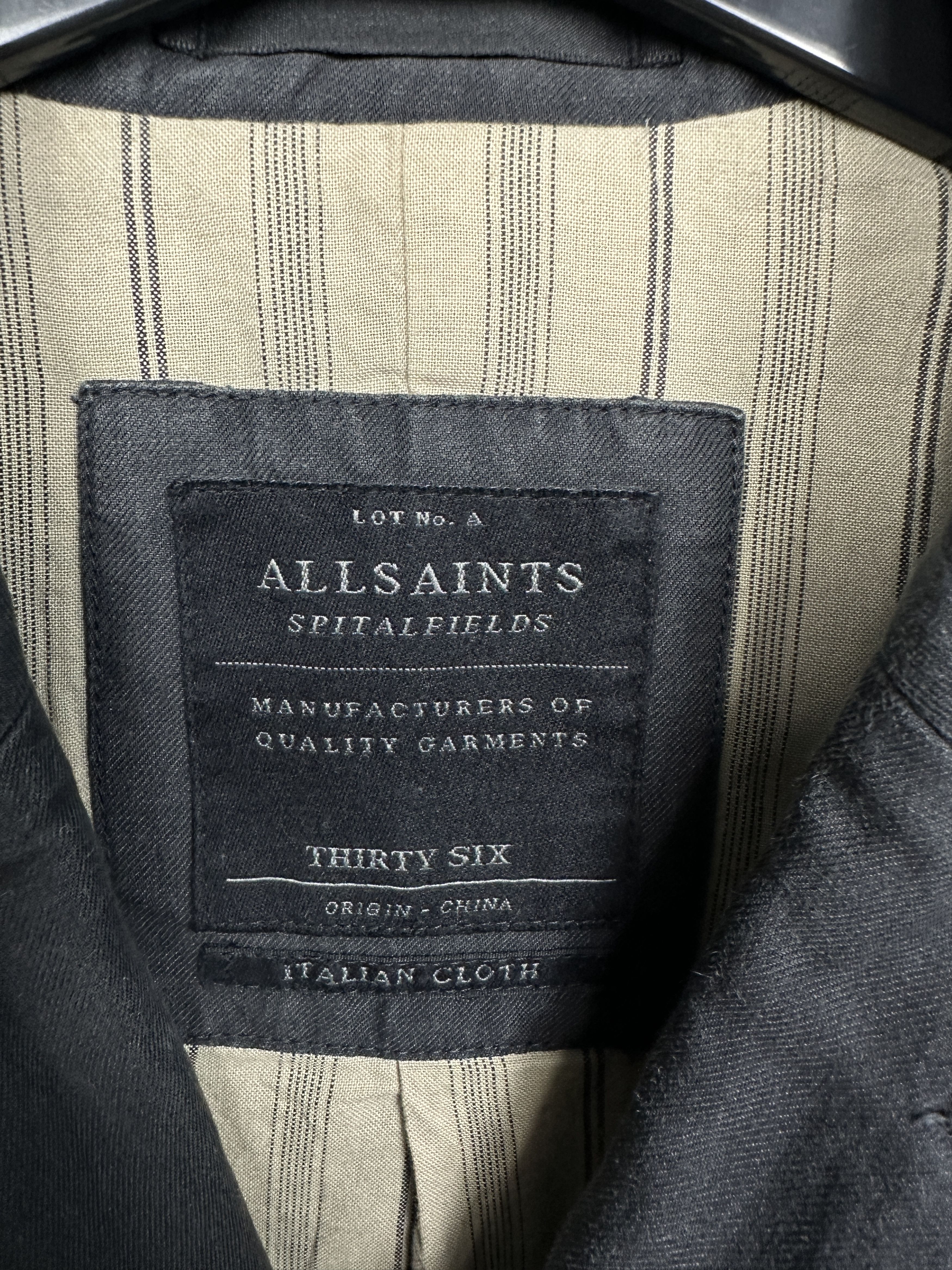 Allsaints Allsaints Mens Cotton Linen Double Breasted Blazer Jacket Size US S / EU 44-46 / 1 - 3 Thumbnail