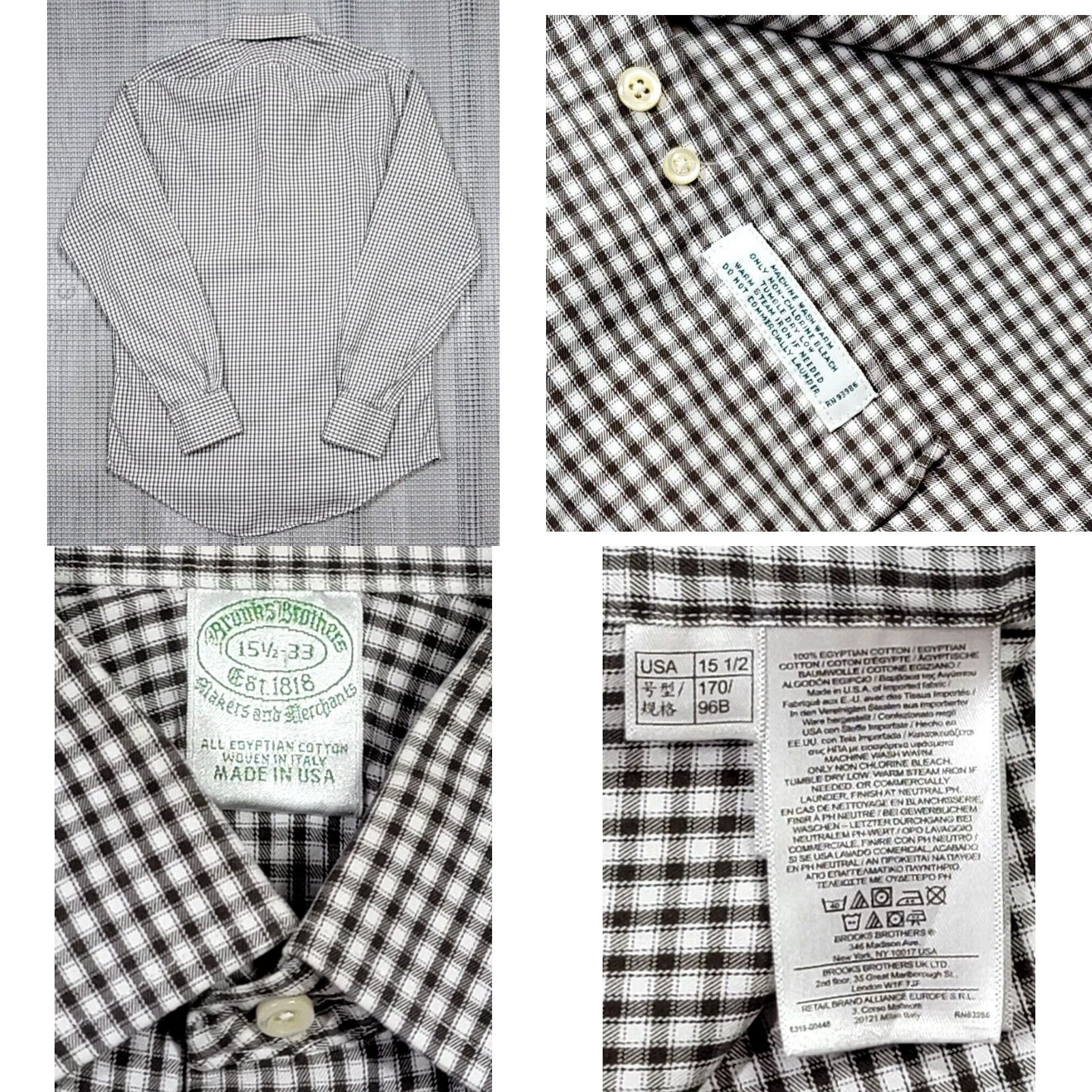 Brooks Brothers Brooks Brothers Makers and Merchants Shirt Men 15.5-33 Plaid Egyptian Cotton USA Size US L / EU 52-54 / 3 - 8 Thumbnail
