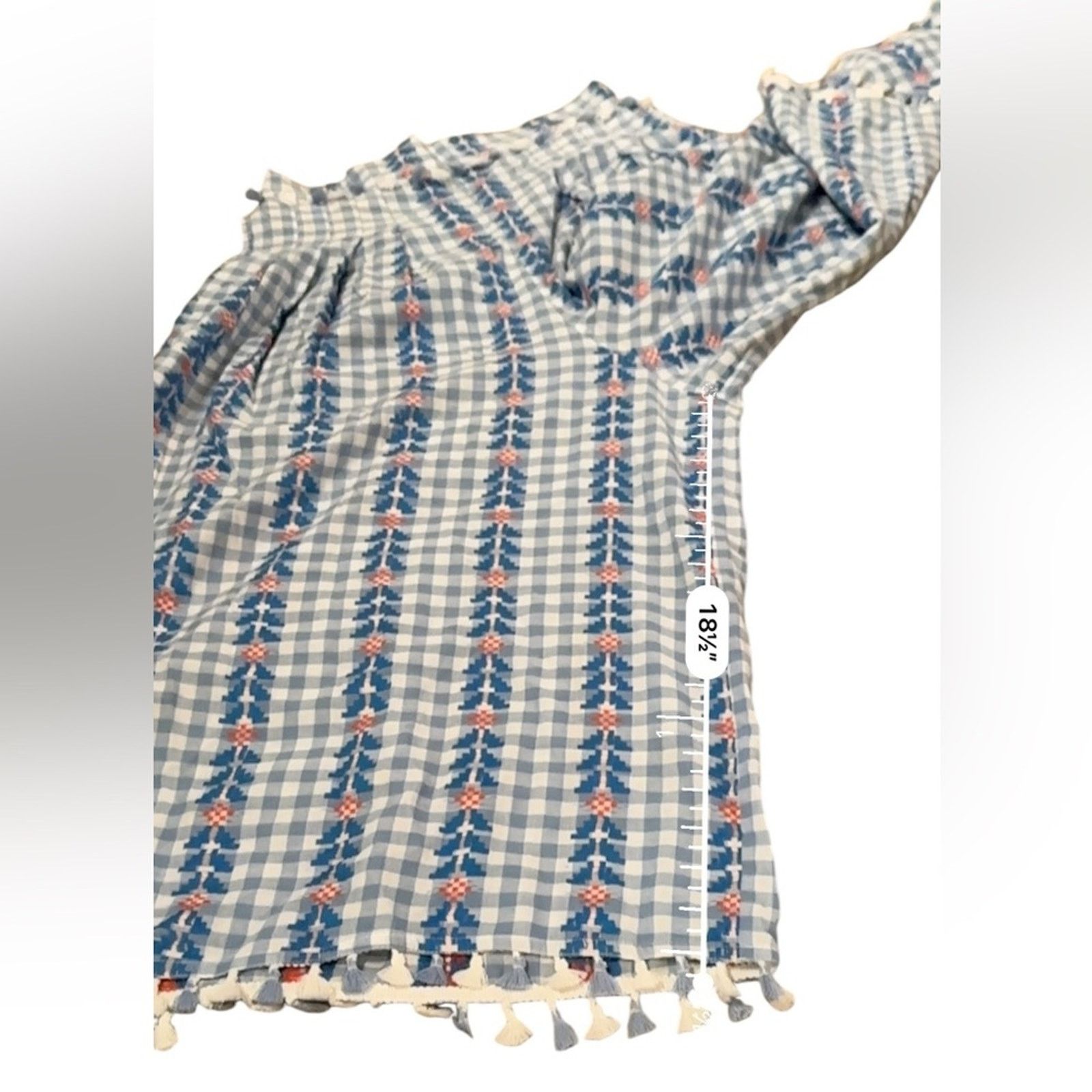 Dodo Bar Or DoDo Bar Or Fernanda Wide Leg Gingham Tassel High Rise Pants Size 31" - 12 Thumbnail