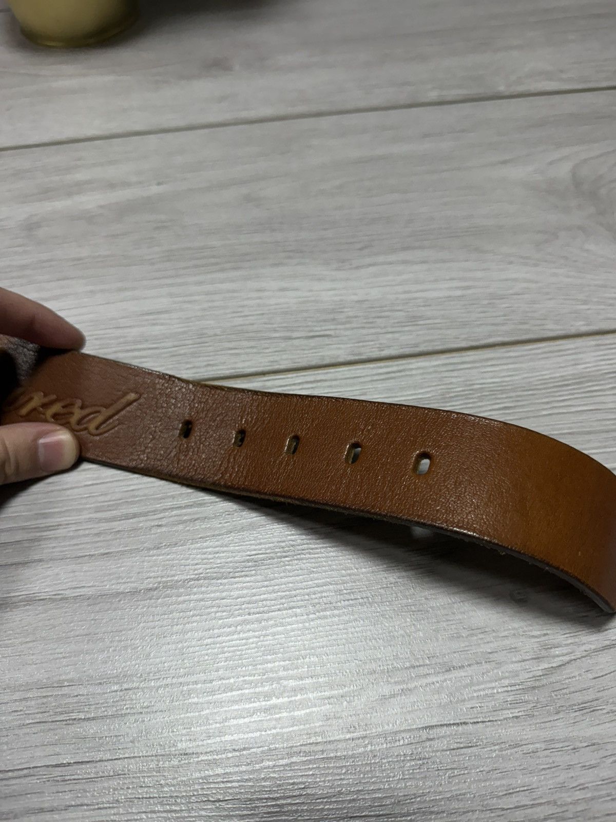 Dsquared2 Dsquared leather belt stitched big logo spell out Size ONE SIZE - 5 Thumbnail
