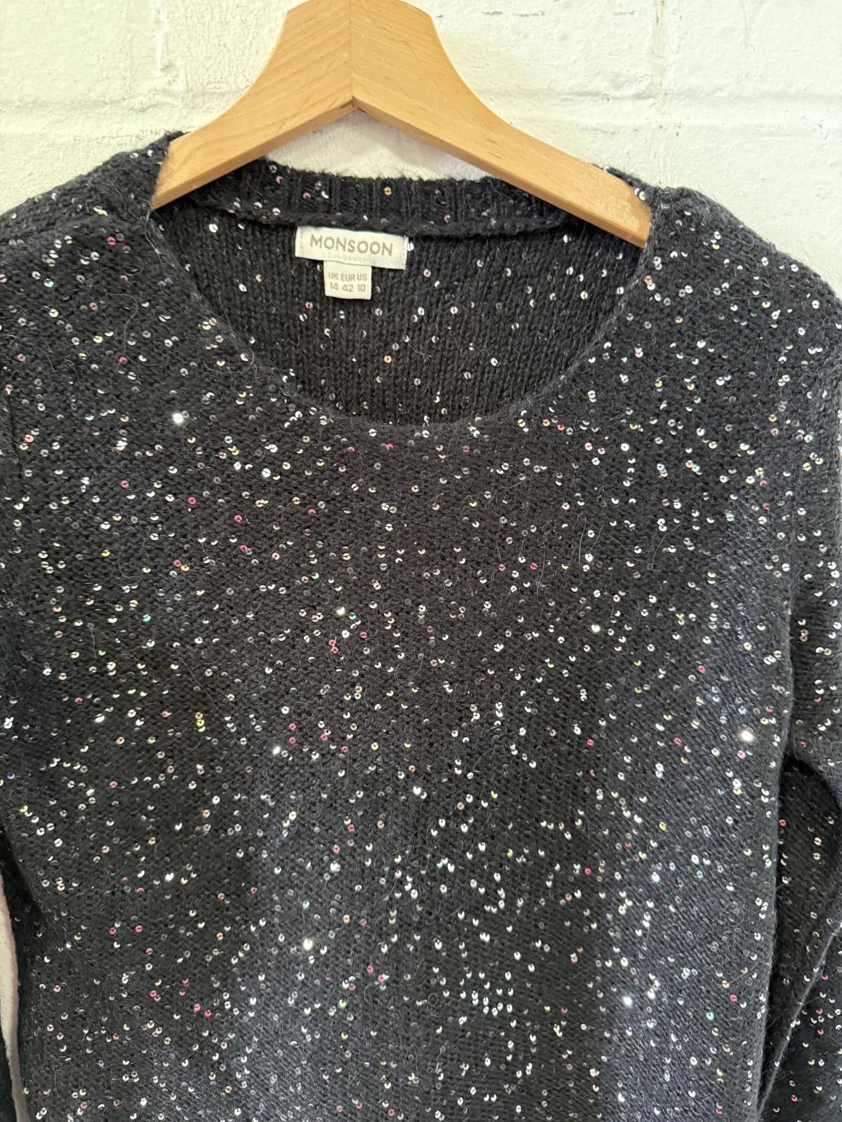 Designer Monsoon Sparkly Knit Sweater Size XL / US 12-14 / IT 48-50 - 4 Thumbnail