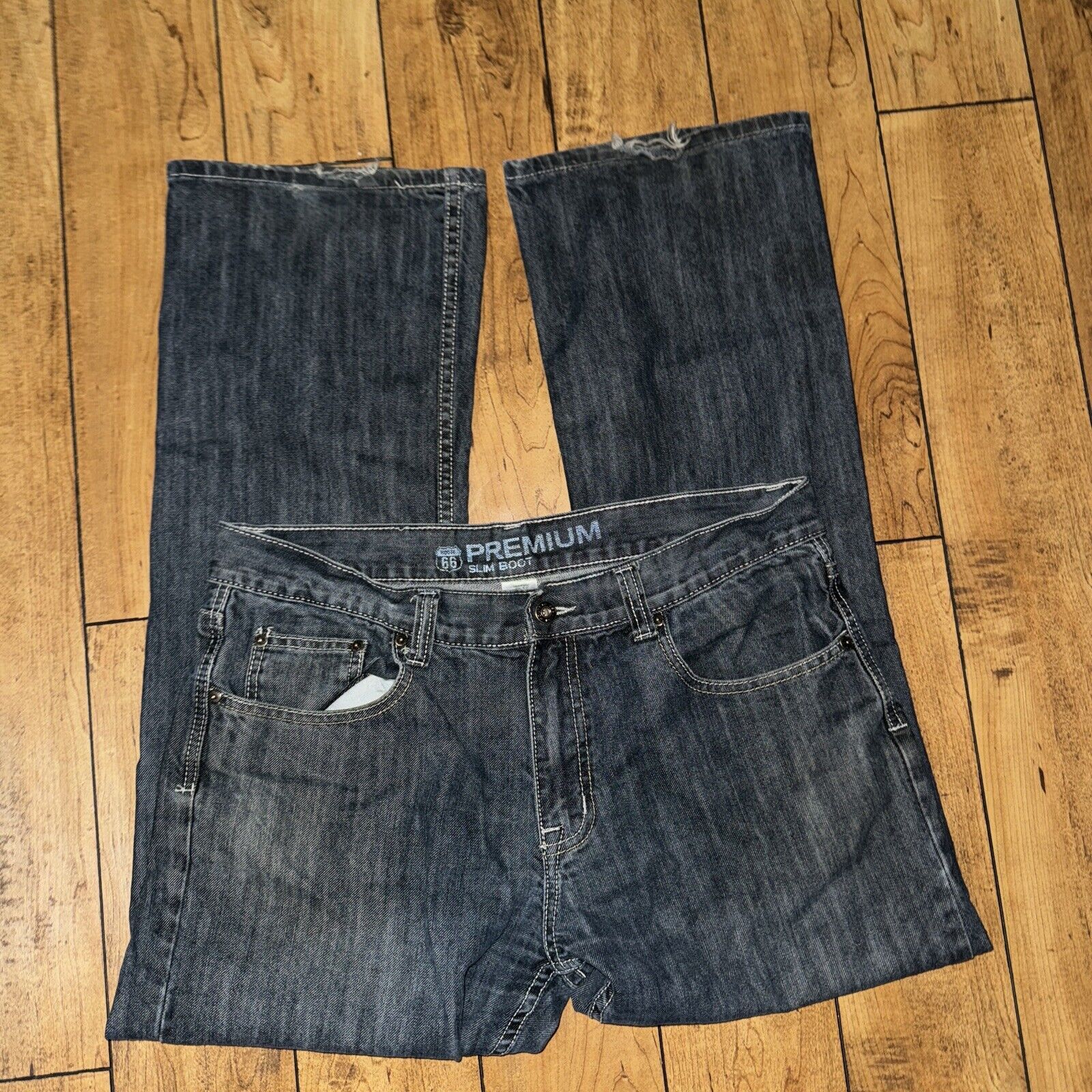 Affliction × Route 66 × True Religion Route 66 Premium Slim Boot Denim Jeans Blue 34x30 Size US 34 / EU 50 - 4 Thumbnail