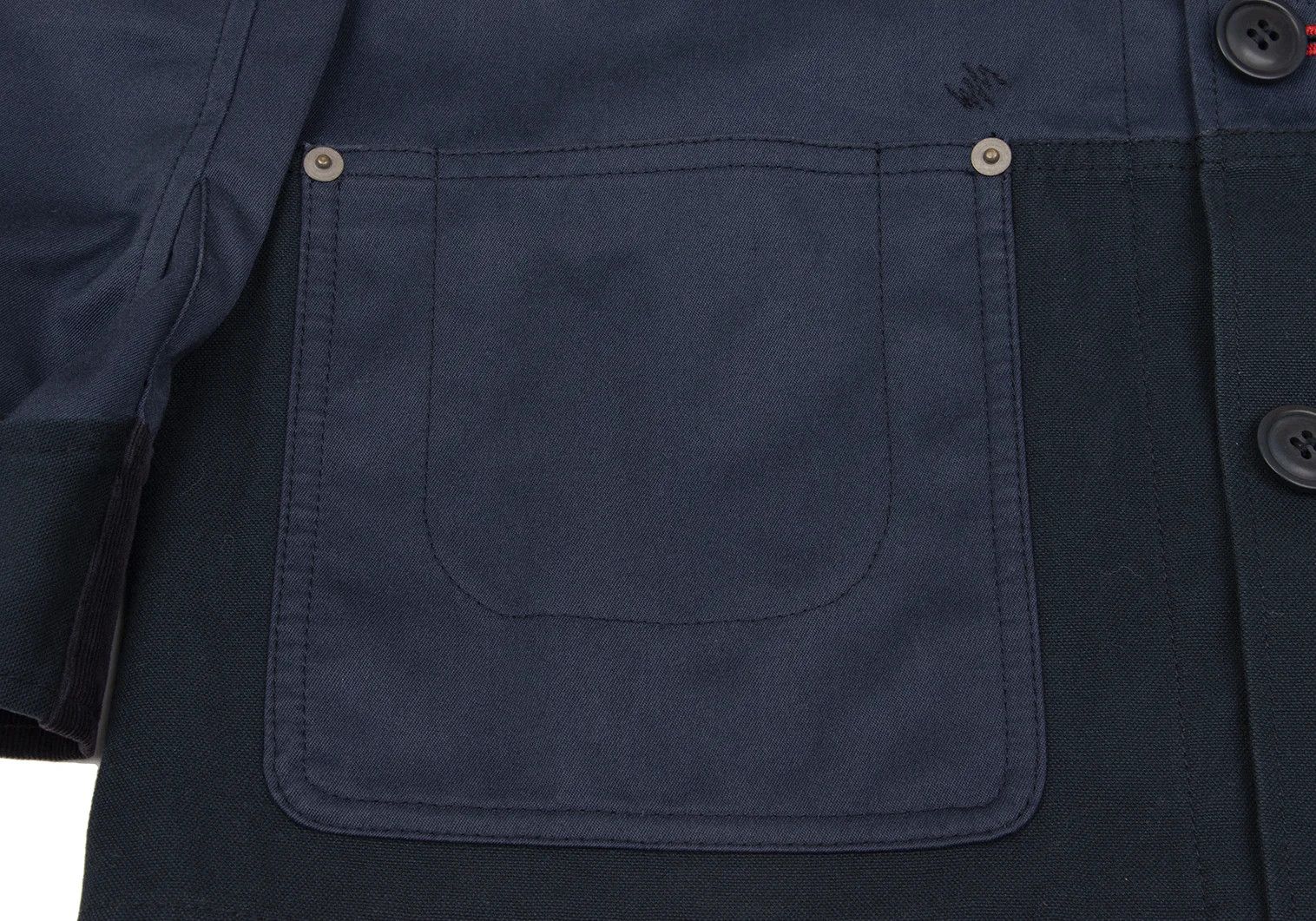 Junya Watanabe Color Block Hoodie Coverall in Navy, Size XS Size US XS / EU 42 / 0 - 11 Thumbnail