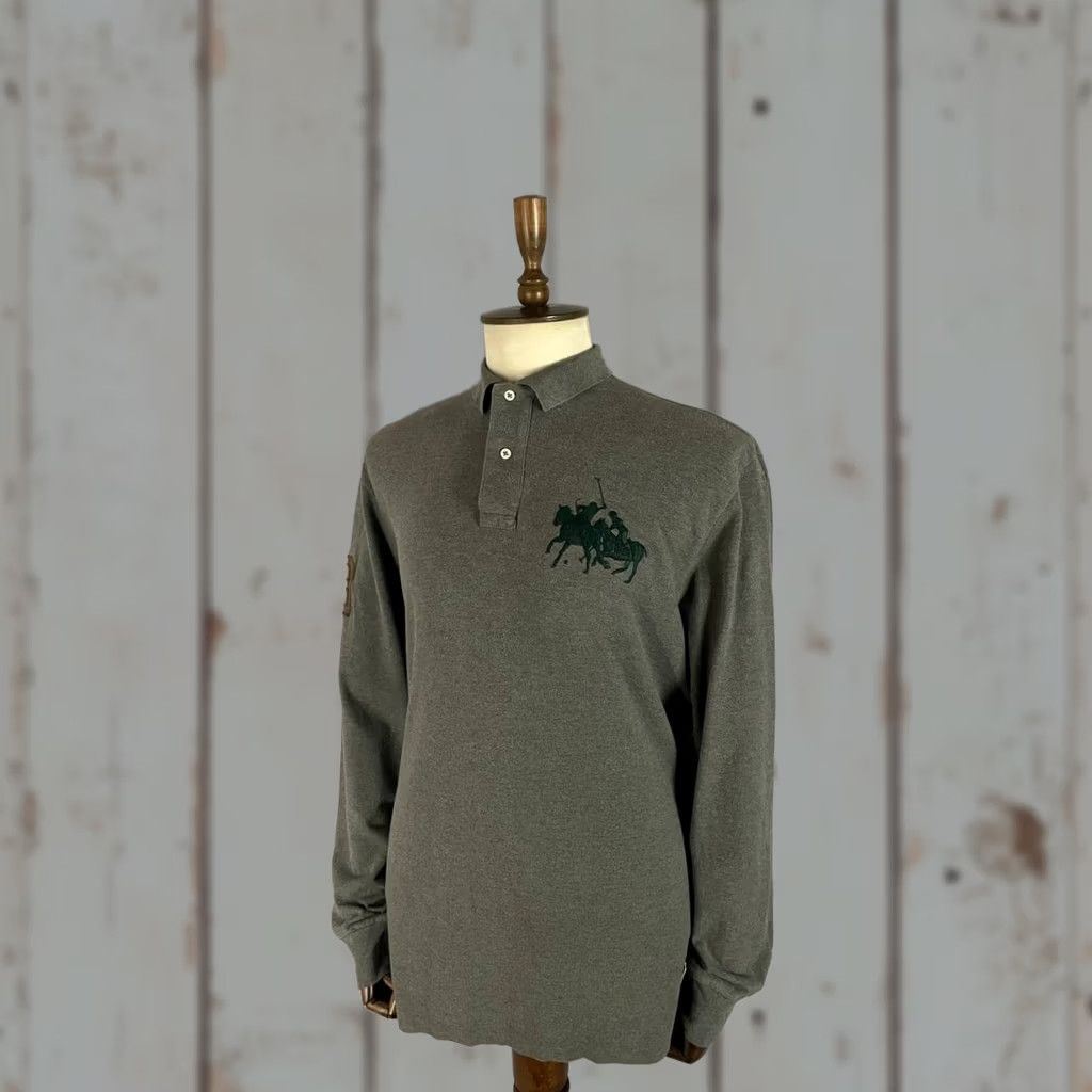 Polo Ralph Lauren Polo Ralph Lauren Rugby Shirt Size L Gray Cotton Long Sleeve Polo Mens Size US L / EU 52-54 / 3 - 1 Thumbnail