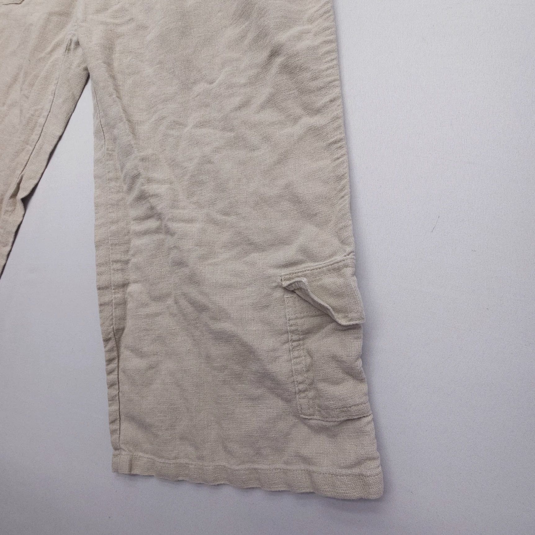 Eddie Bauer Eddie Bauer Capri Pants Womens 12 Petite Beige Cotton Linen Casual Gorp Size 34" / US 12 / IT 48 - 4 Thumbnail
