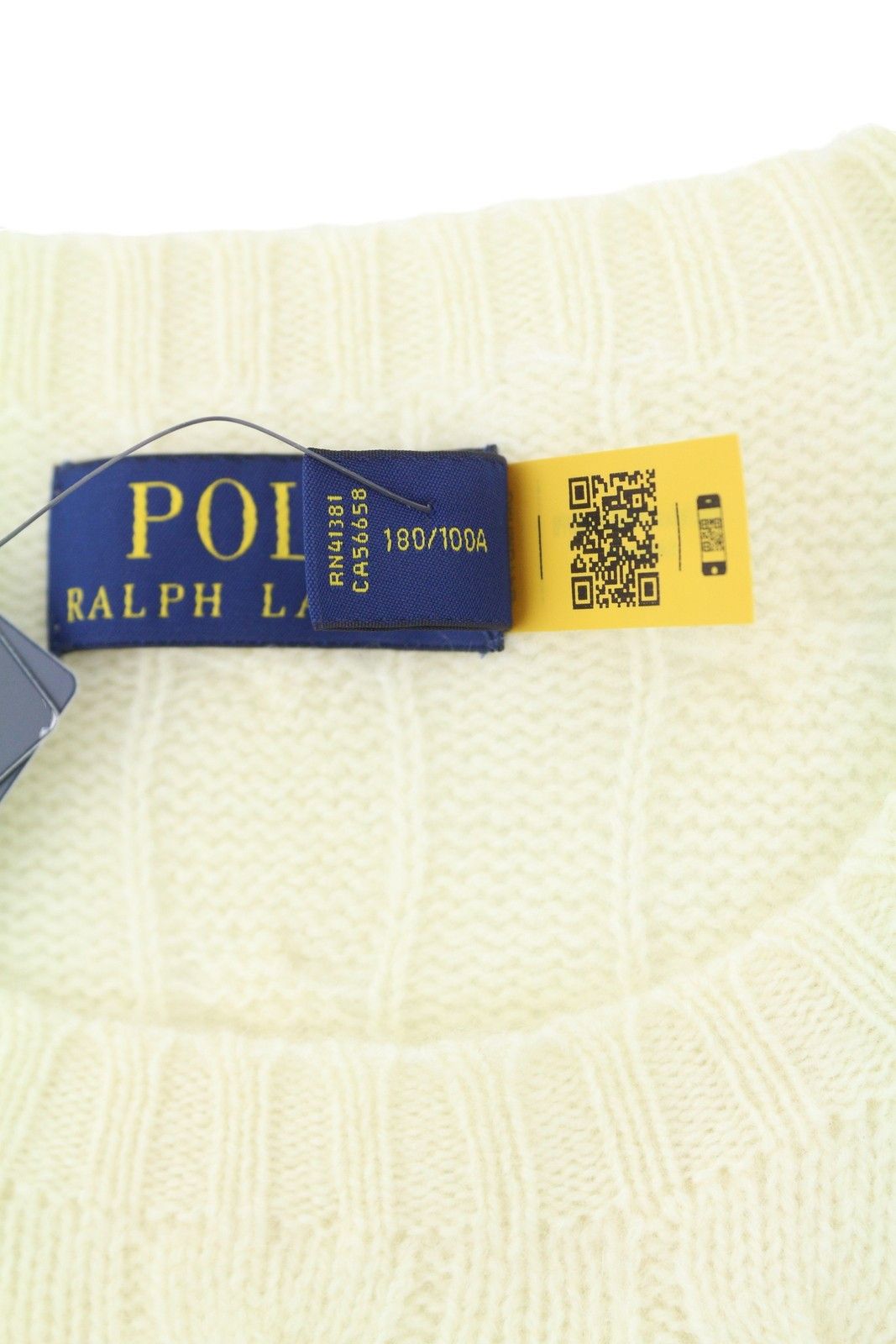 Cream L Wool Cashmere Cable Knit Pullover 86928