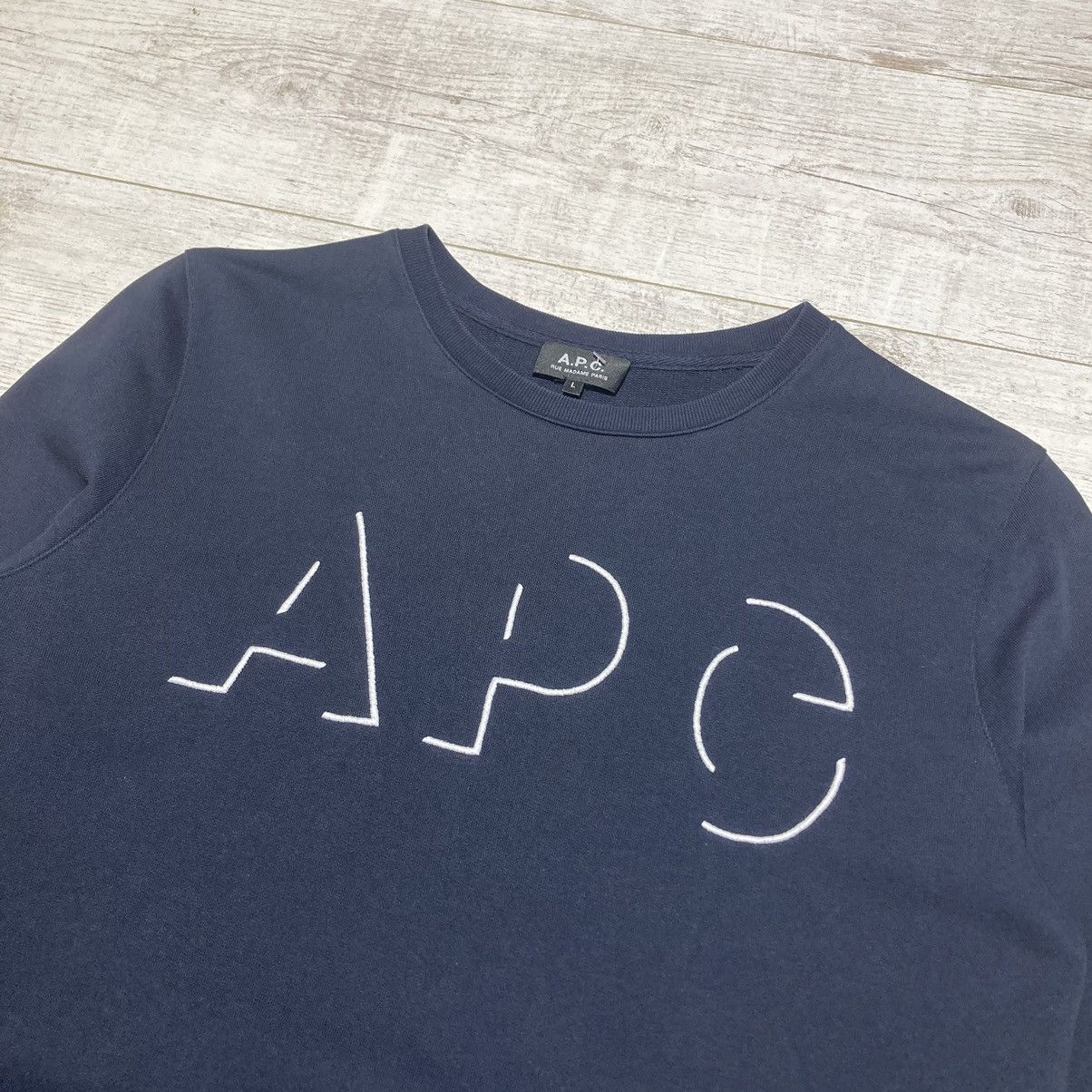 A.P.C. A.P.C. Logo Sweatshirt Rare Size US L / EU 52-54 / 3 - 4 Thumbnail