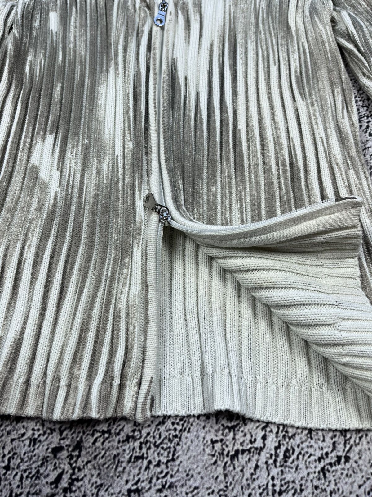 Japanese Brand Vintage Y2K zip up ribbed sweater avantgarde oldmoney M Size M / US 6-8 / IT 42-44 - 4 Thumbnail