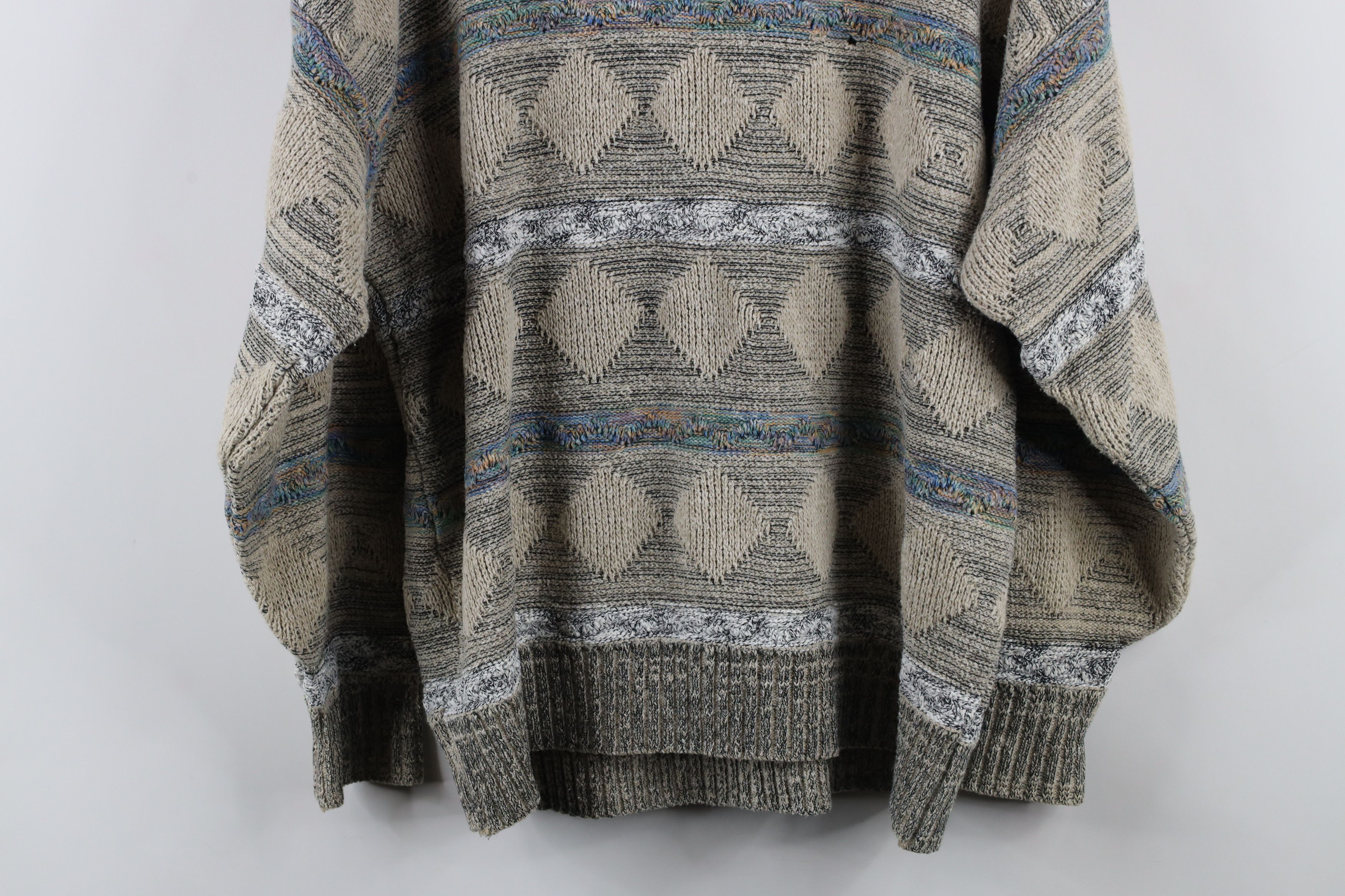 Vintage Vintage 90s Coogi Style Diamond Knit Crewneck Sweater Size XL / US 12-14 / IT 48-50 - 12 Thumbnail
