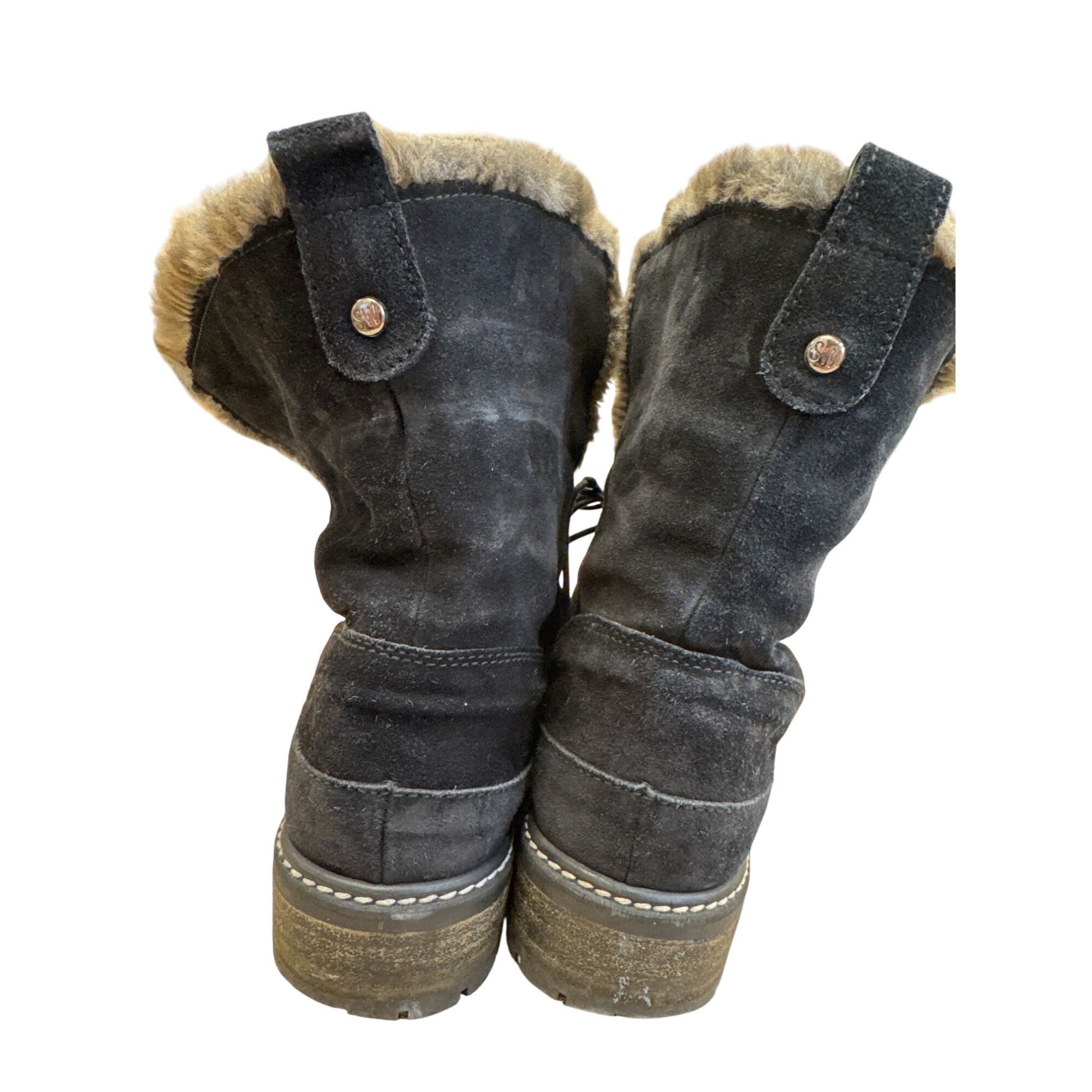 Stuart Weitzman Stuart Weitzman Womens Black Suede Fur-Lined Boots Size 8.5M Size US 8.5 / IT 38.5 - 6 Thumbnail