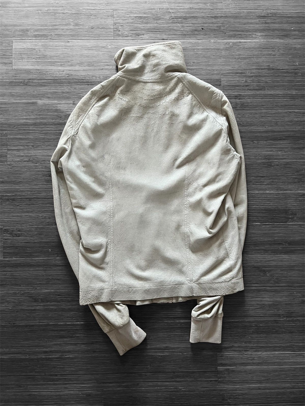 Rick Owens SS12 Rick Owens Blistered Leather High Neck Intarsia Jacket Size US L / EU 52-54 / 3 - 4 Thumbnail