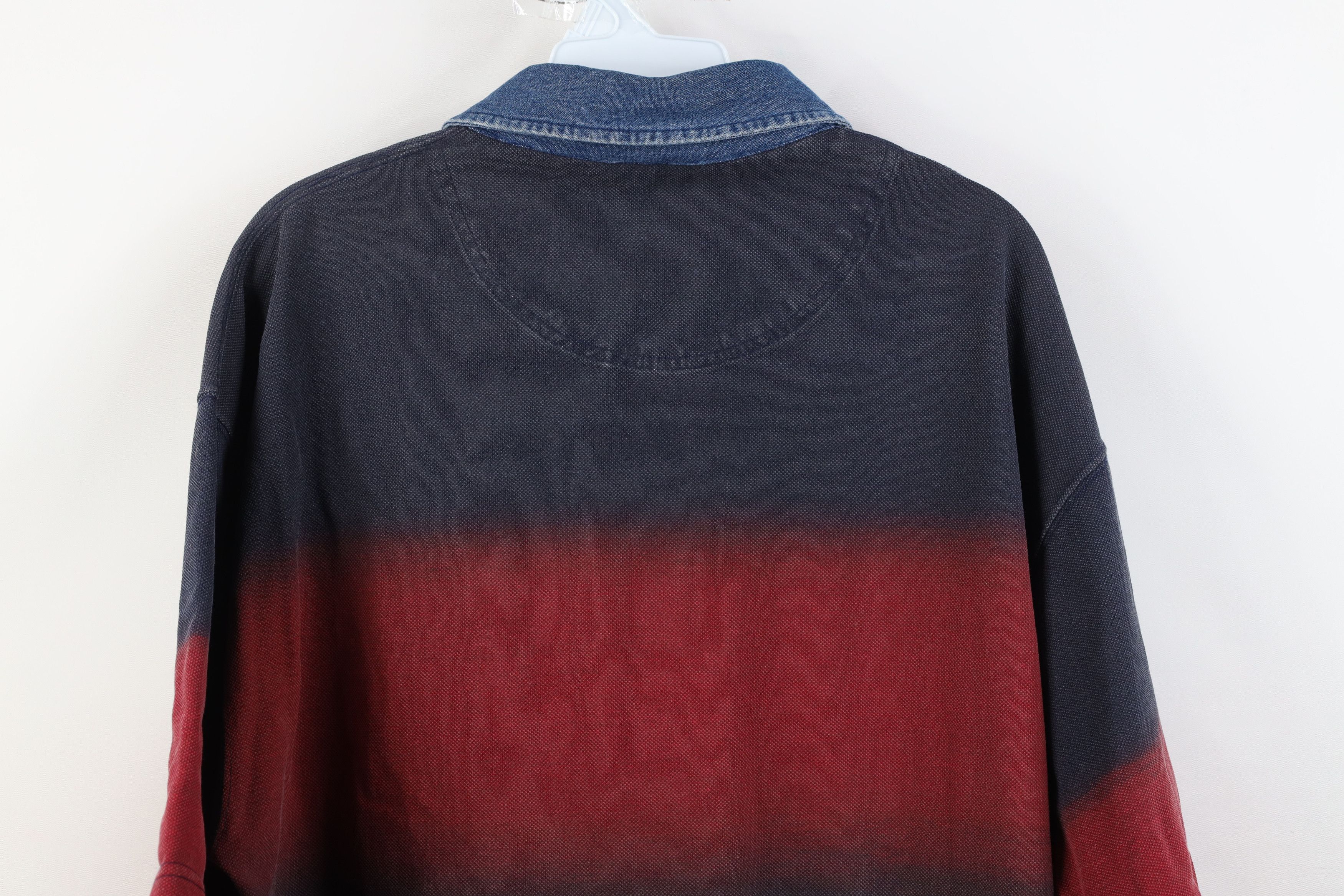 Vintage Vintage 90s Streetwear Denim Collar Baggy Ombre Polo Shirt Size US M / EU 48-50 / 2 - 15 Thumbnail