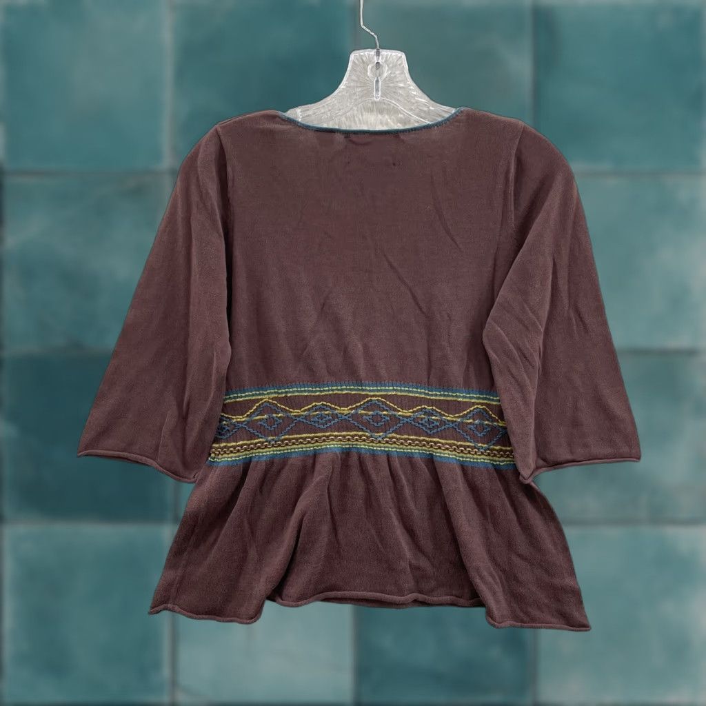 Arrow VINTAGE Y2K Embroidered Boho Peplum Top Shirt Medium Brown Nike? Size M / US 6-8 / IT 42-44 - 1 Thumbnail