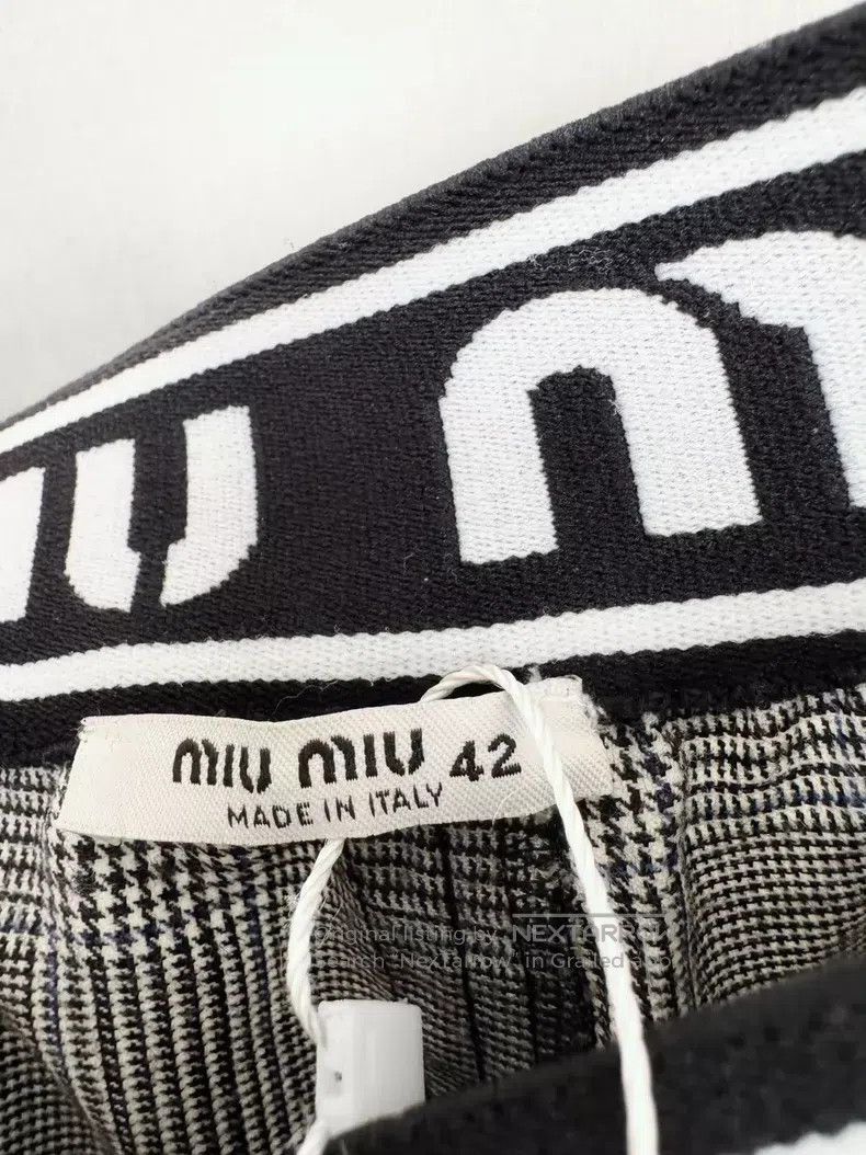 Miu Miu Miu Miu 42 Grey plaid slacks Size 41" - 3 Thumbnail