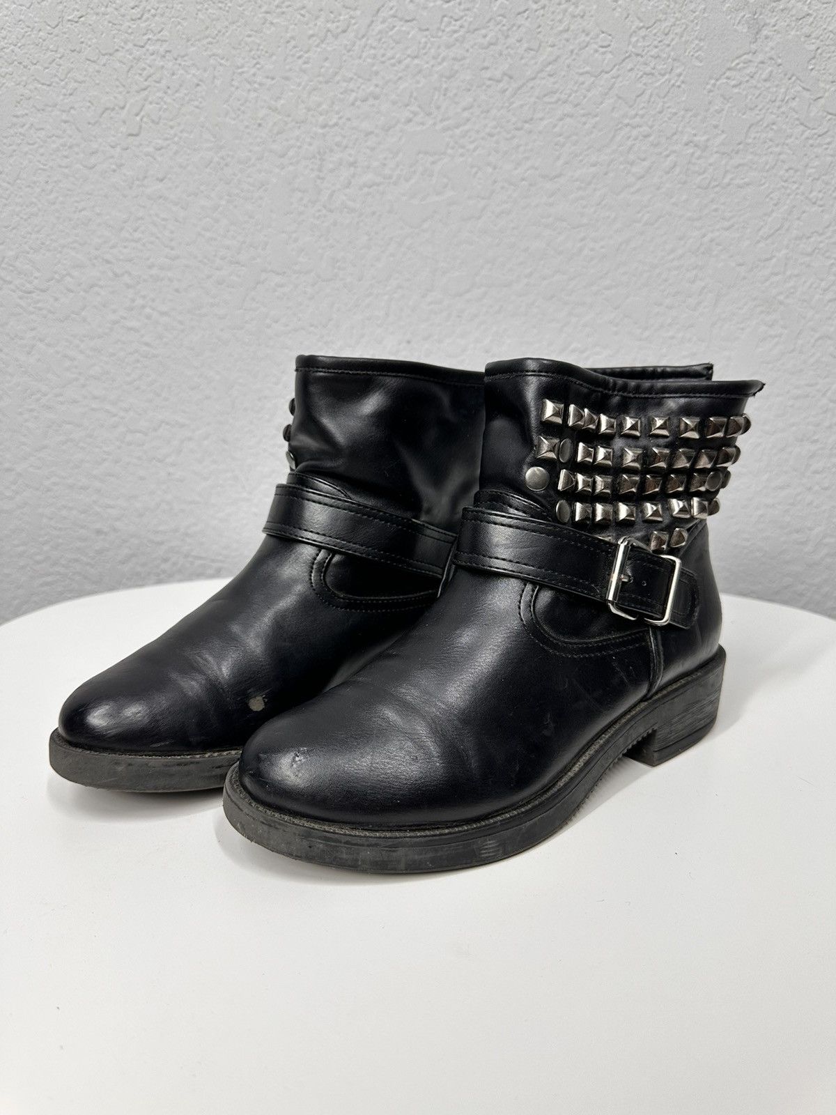 New Rock Vintage Leather Metal AS 98 Boots Rare Kapital Vibe Rick Size US 6 / IT 36 - 7 Thumbnail