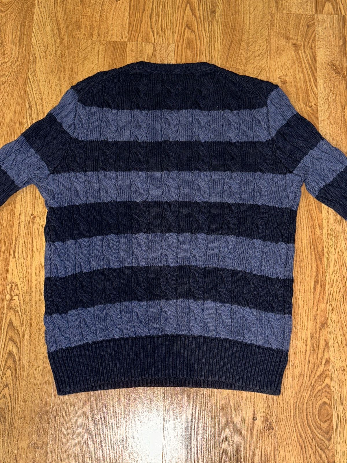 Polo Ralph Lauren RALPH LAUREN Classics Striped Cable Knit Wool Sweater FLAW Size US S / EU 44-46 / 1 - 3 Thumbnail