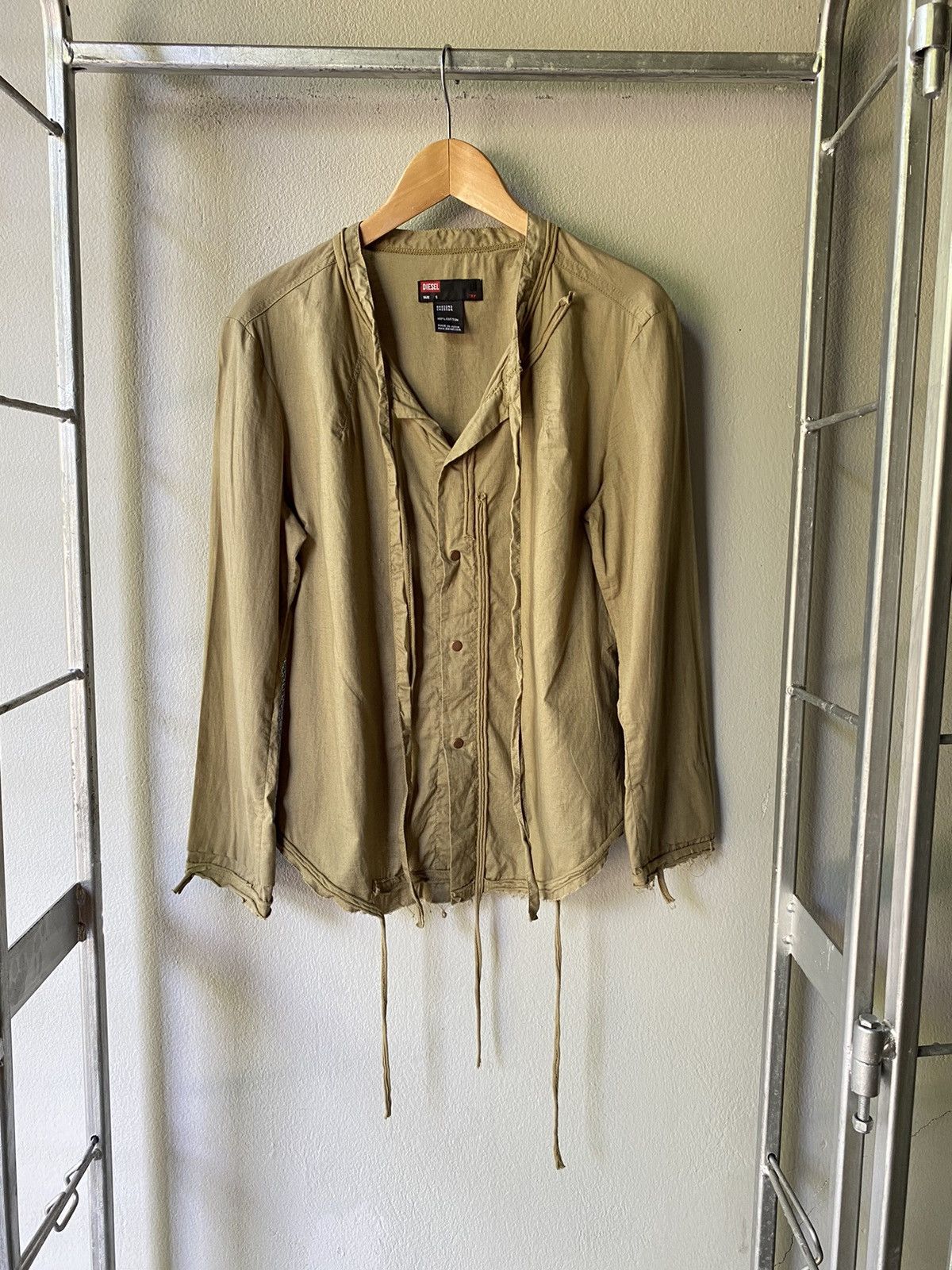 Diesel Diesel Y2K khaki shirt Size S / US 4 / IT 40 - 1 Thumbnail