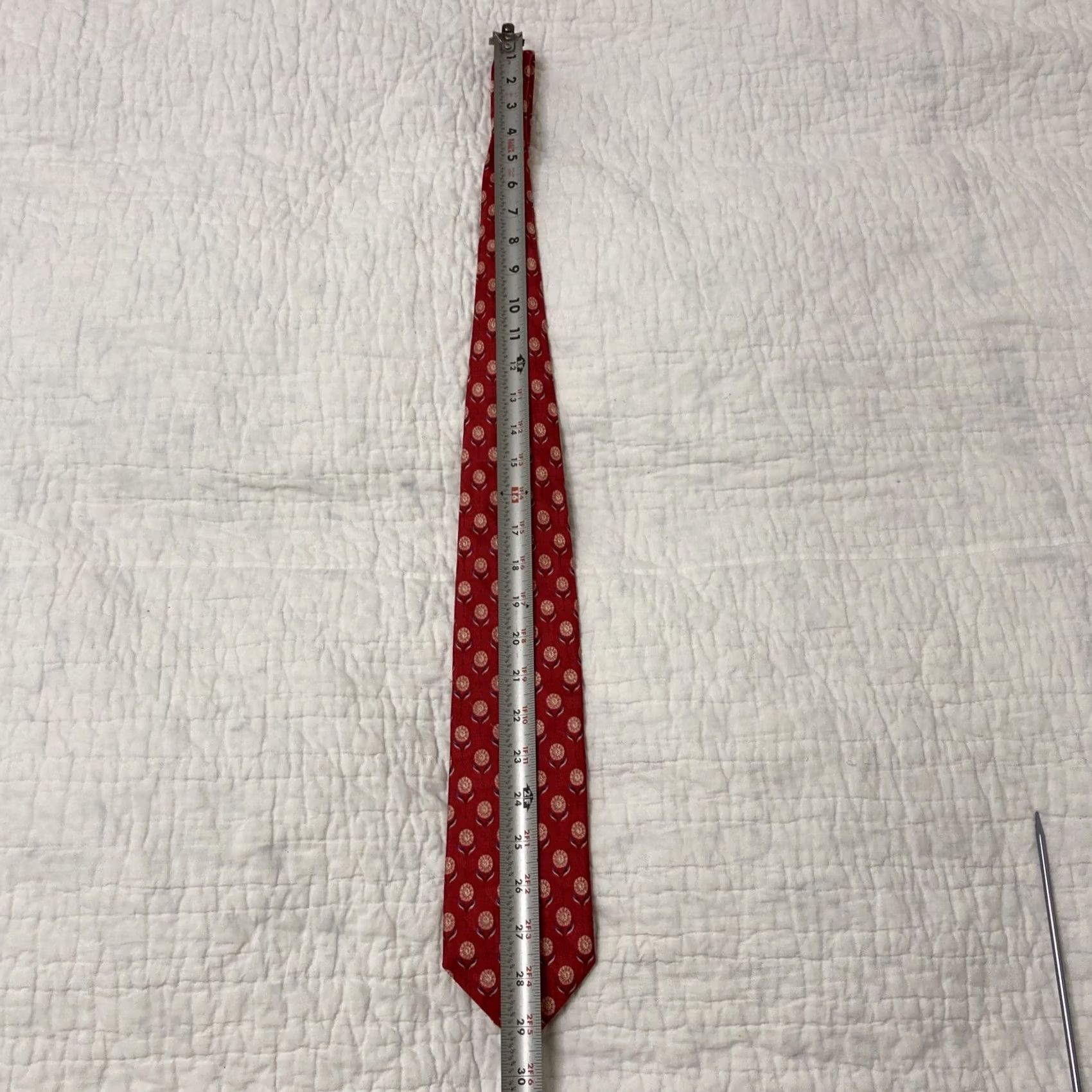 Ermenegildo Zegna Ermenegildo Zegna Disegno Exclusive Men Red/Yellow 100% Silk Tie Made in Italy Red Silk Tie Men Size ONE SIZE - 6 Thumbnail