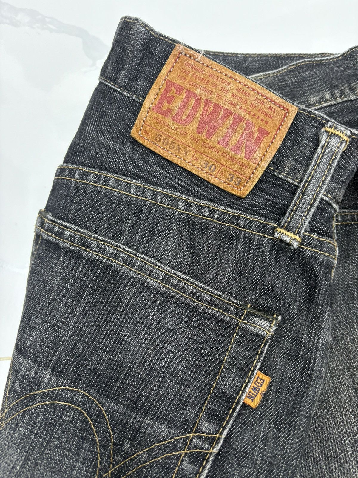 Edwin × Japanese Brand 🔥Vintage Edwin 505xx Selvedge Distressed Denim Jeans Size US 29 - 9 Thumbnail