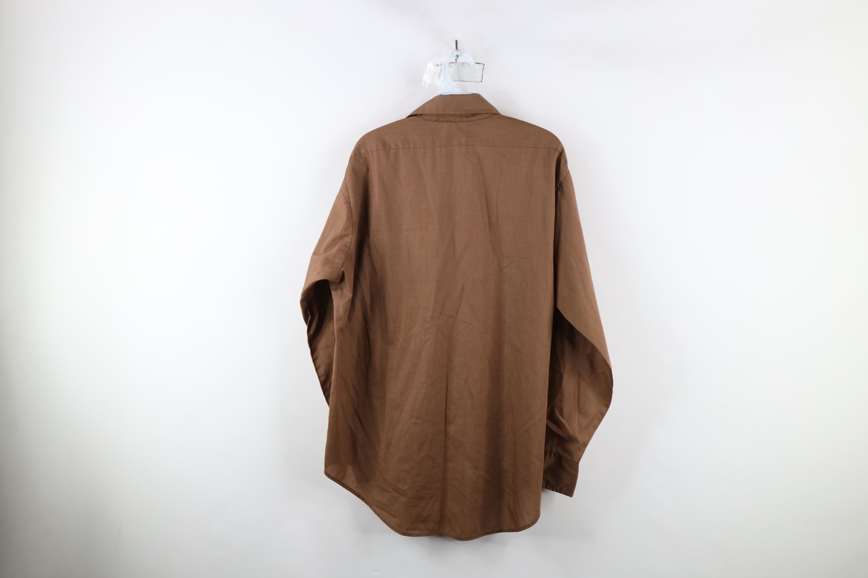 Vintage Vintage 70s Streetwear Faded Collared Button Shirt Brown USA Size US M / EU 48-50 / 2 - 12 Thumbnail