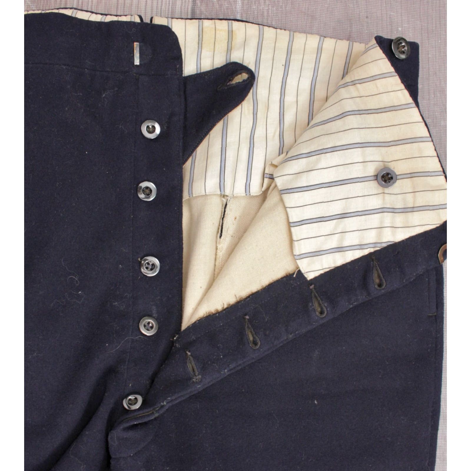 Vintage VINTAGE Men's VTG Early 1900s Buckleback Navy Blue Pants 34x32.5 Edwardian Wool Women? Size US 34 / EU 50 - 4 Thumbnail
