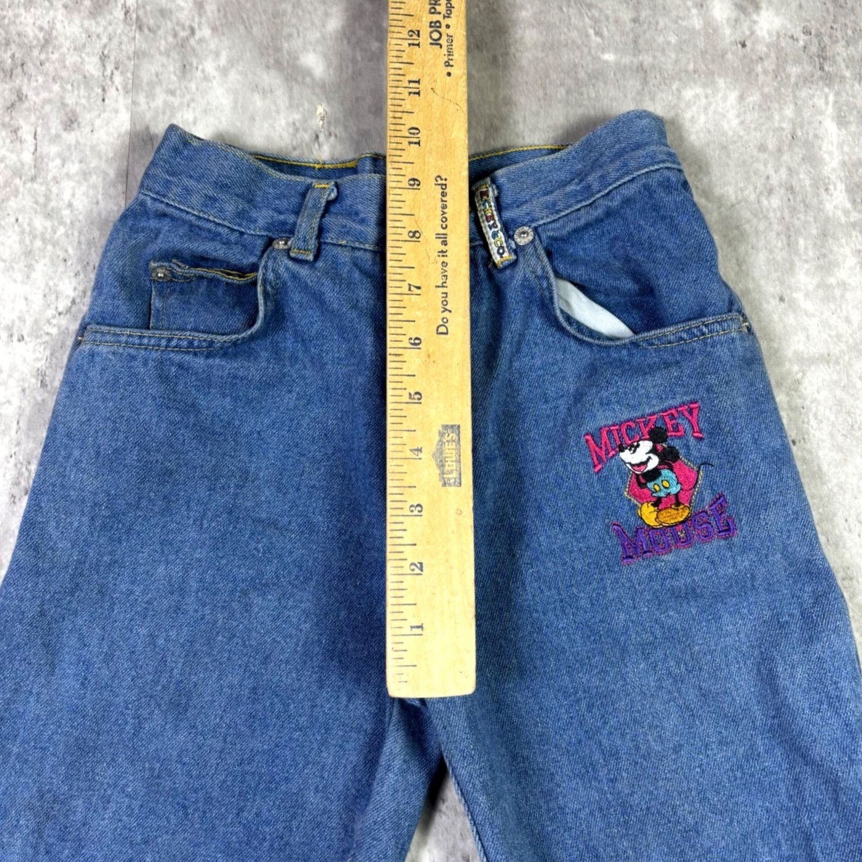 Mickey & Co. VINTAGE Mickey & Co. Disney Jeans High Waisted Embroidered Tapered Leg Blue 24P Womens Jeans (25 in Inseam) Size 42" / US 20 - 7 Thumbnail