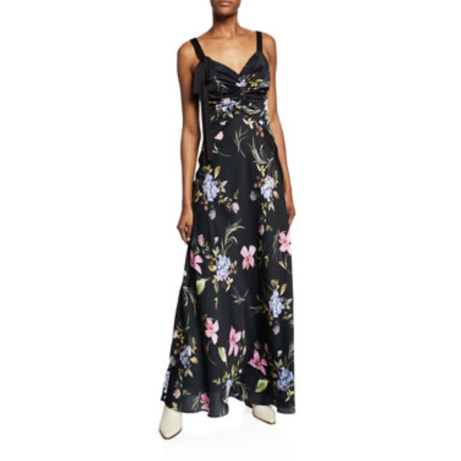 Jil Stuart Jill Stuart Black Floral Maxi Dress 6 Size M / US 6-8 / IT 42-44 - 1 Thumbnail
