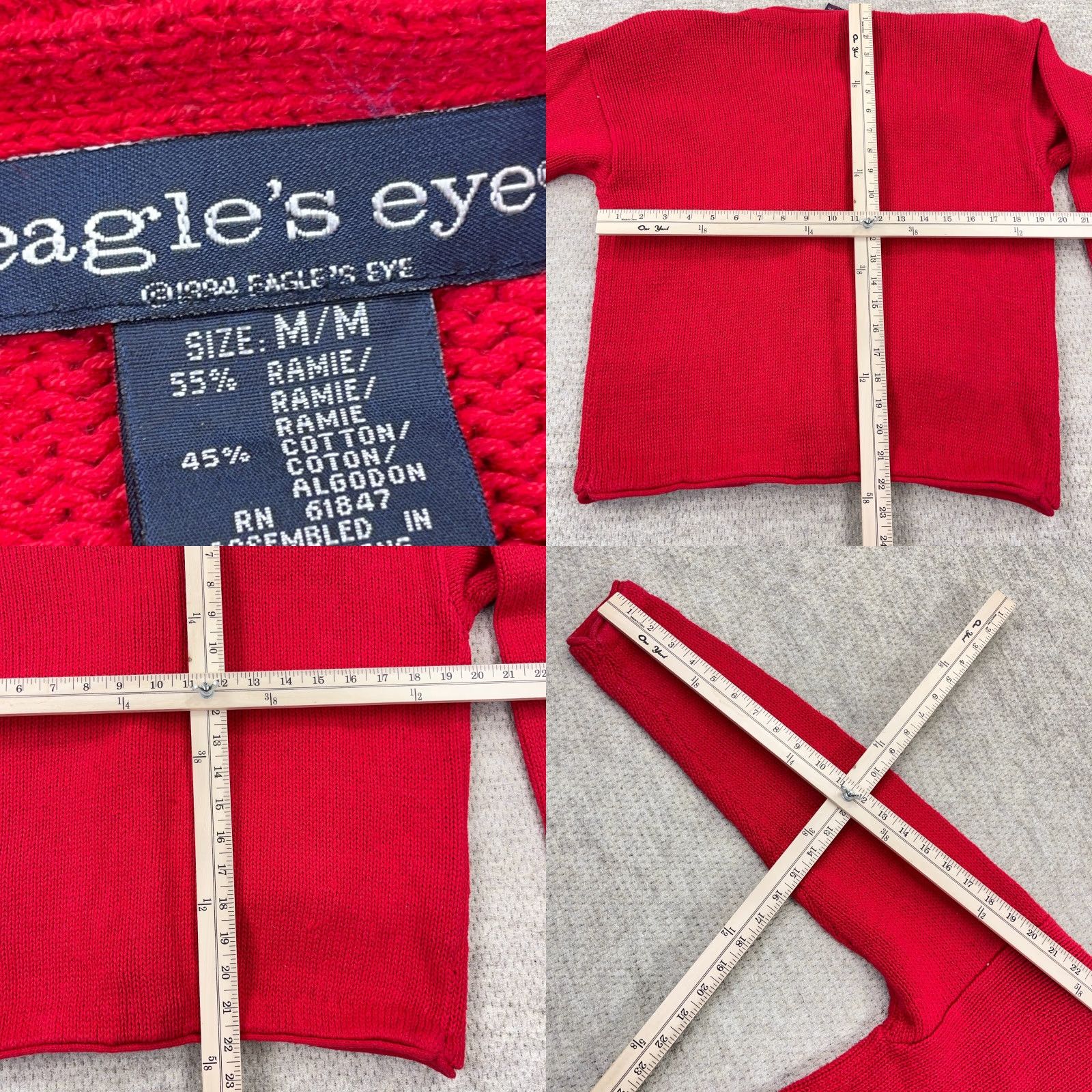Vintage VINTAGE Eagle's Eye Cardigan Sweater Women M Red Black Label 80s 90s USA Casual Modern" Size M / US 6-8 / IT 42-44 - 9 Thumbnail