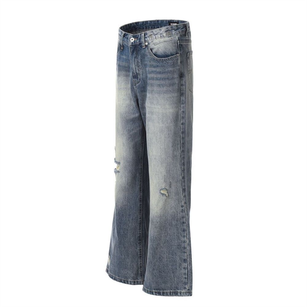 Japanese Brand × Jean Men's hippie distressed loose washed ripped bootcut jeans Size US 34 / EU 50 - 2 Thumbnail
