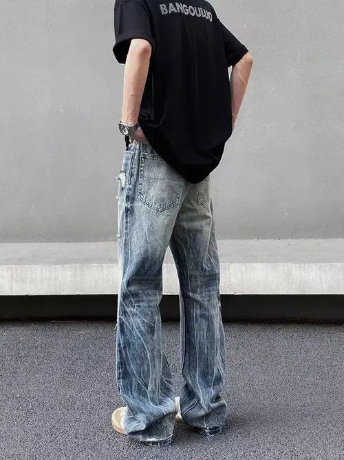 VIBE High Street Vintage Tie-Dye Lightning Ripped Jeans Size US 32 / EU 48 - 5 Thumbnail