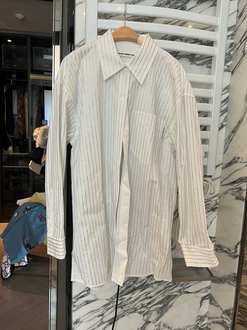Alexander Wang Alexander Wang White Rhinestone Shirt S- Size S / US 4 / IT 40 - 1 Thumbnail