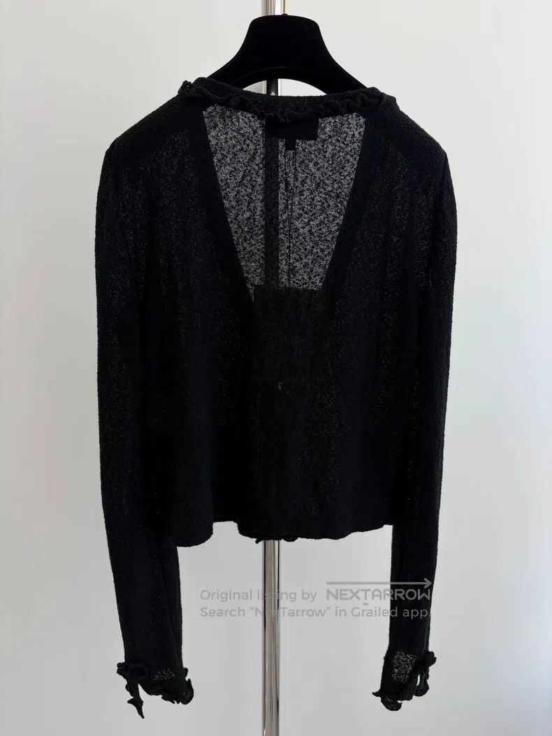 Chanel Chanel Black ruffled sleeve thin cardigan coat Size XS / US 0-2 / IT 36-38 - 2 Thumbnail