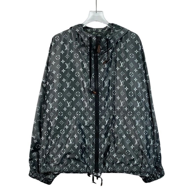 Louis Vuitton Louis Vuitton Black and grey logo full print hooded zipper Size XS / US 0-2 / IT 36-38 - 1 Thumbnail