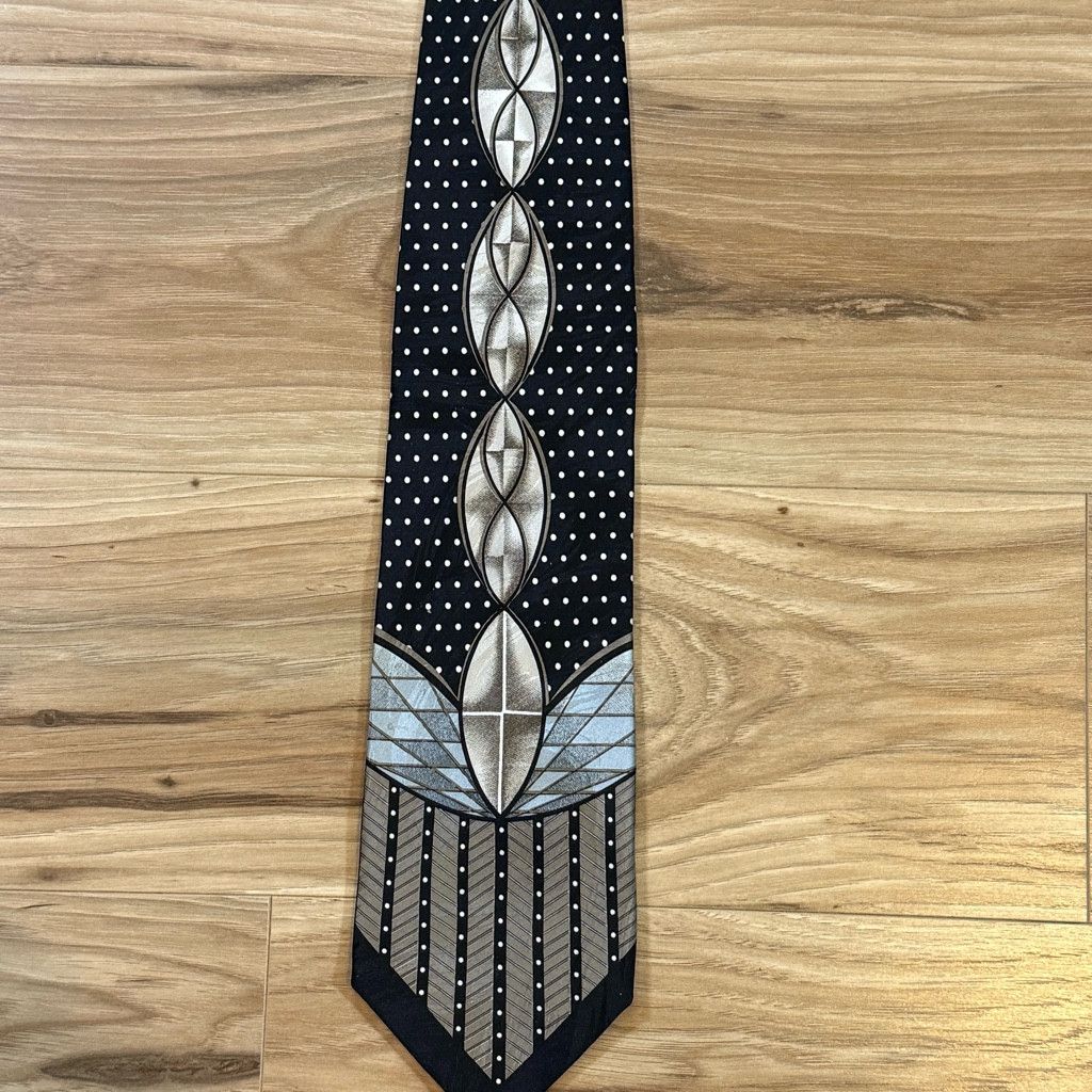 47 Brand Bruno Piattelli Men’s 100% Silk Tie 4” Wide Korea Size 26 - 1 Thumbnail