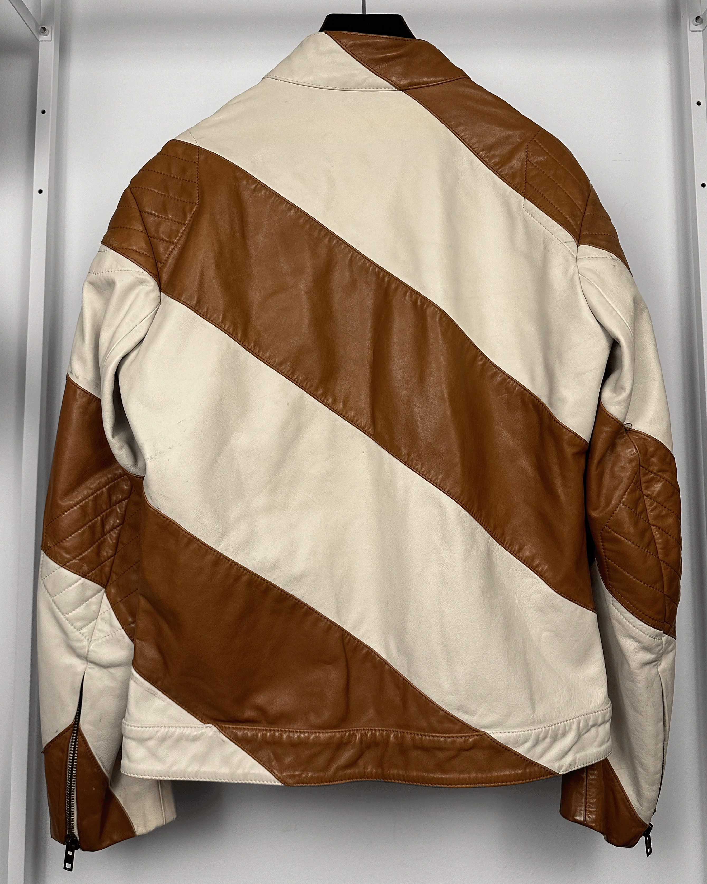 Maison Margiela Maison Margiela Sample Two Tone Leather Biker Jacket Size US M / EU 48-50 / 2 - 6 Thumbnail