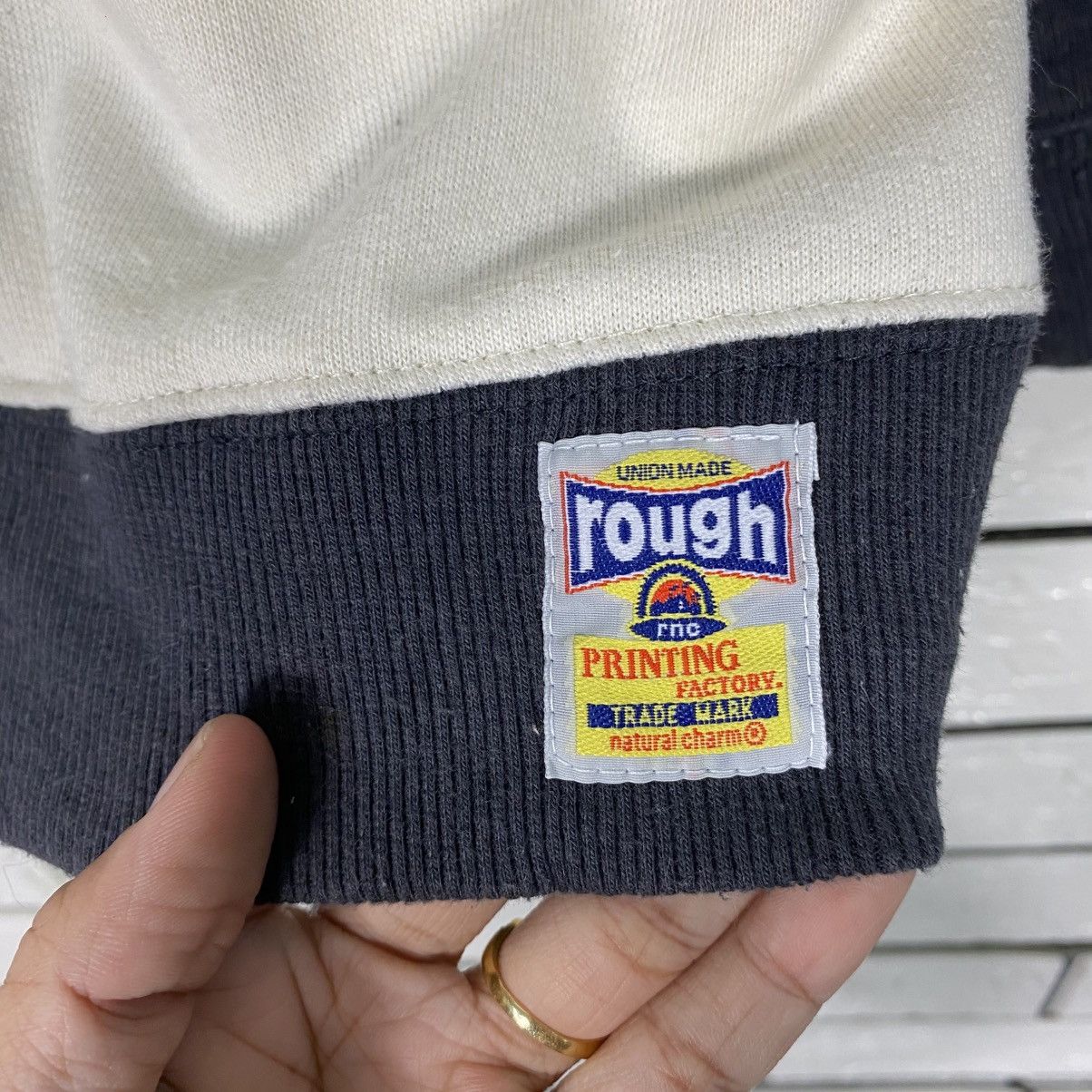 Japanese Brand 📌Vintage Zipper Hoodie Rough Union Made Big Logo Size US M / EU 48-50 / 2 - 13 Thumbnail