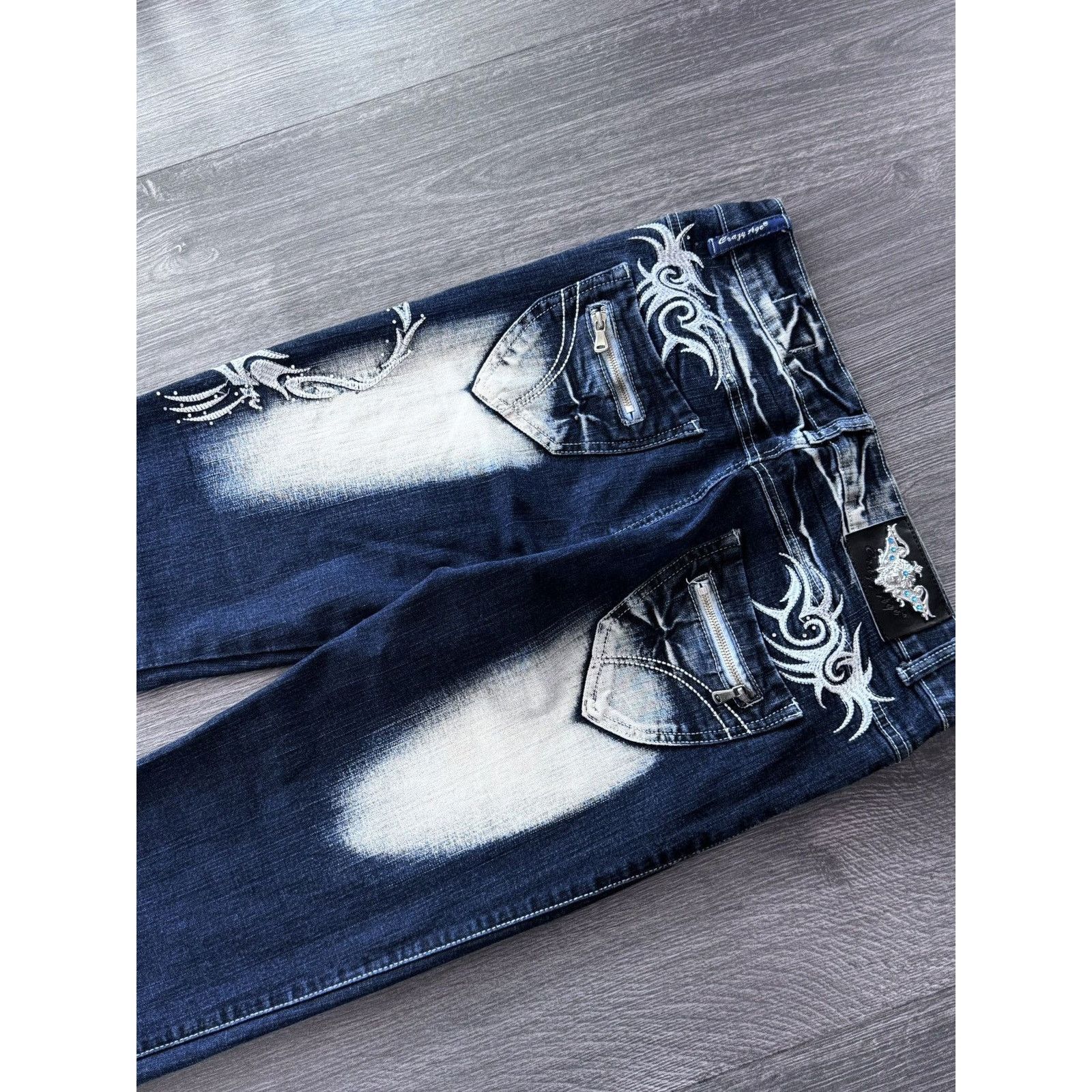Japanese Brand Y2K Vintage Crazy Age Graphic Flared Jean Size 32" / US 10 / IT 46 - 6 Thumbnail