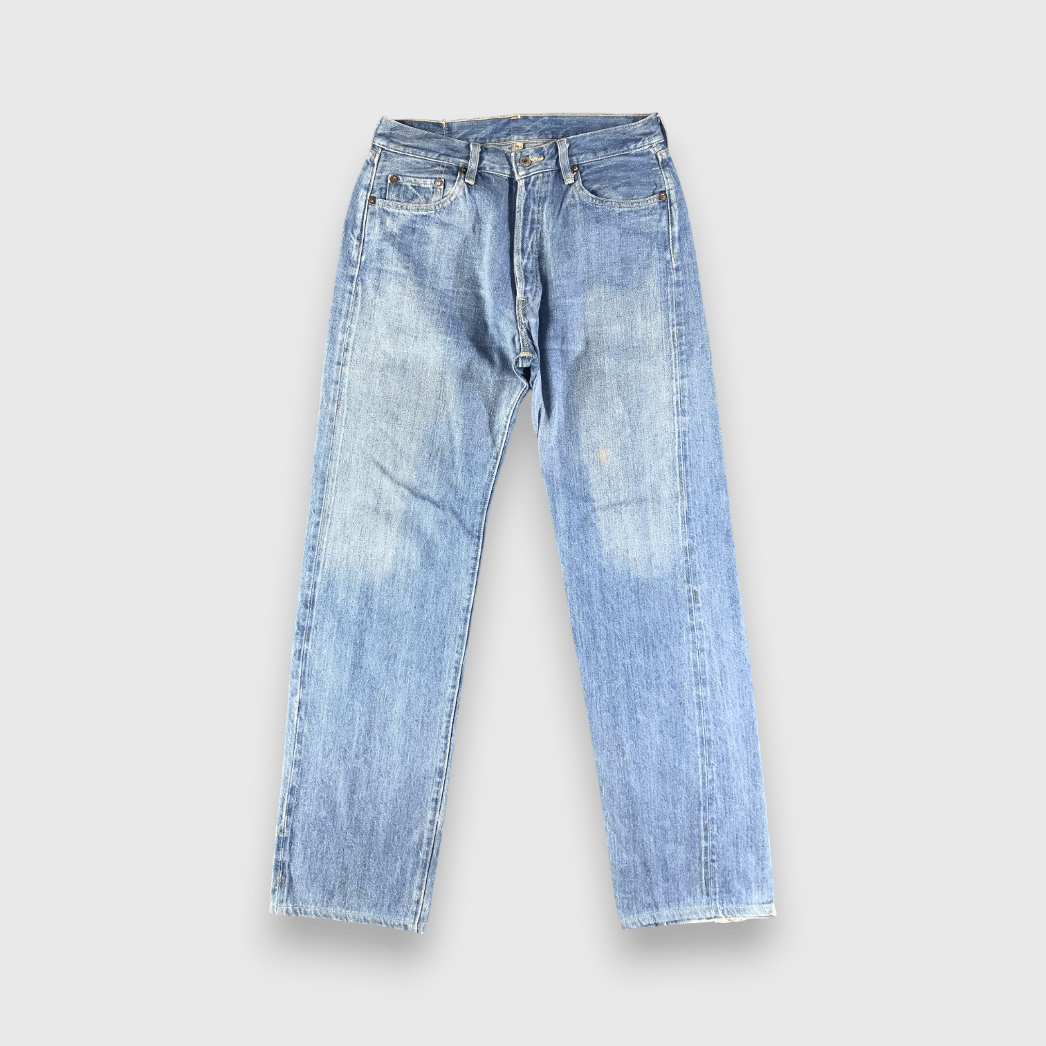 Japanese Brand Vintage Light Wash Earth Culture Redline Jeans-J2993 Size US 31 - 1 Thumbnail