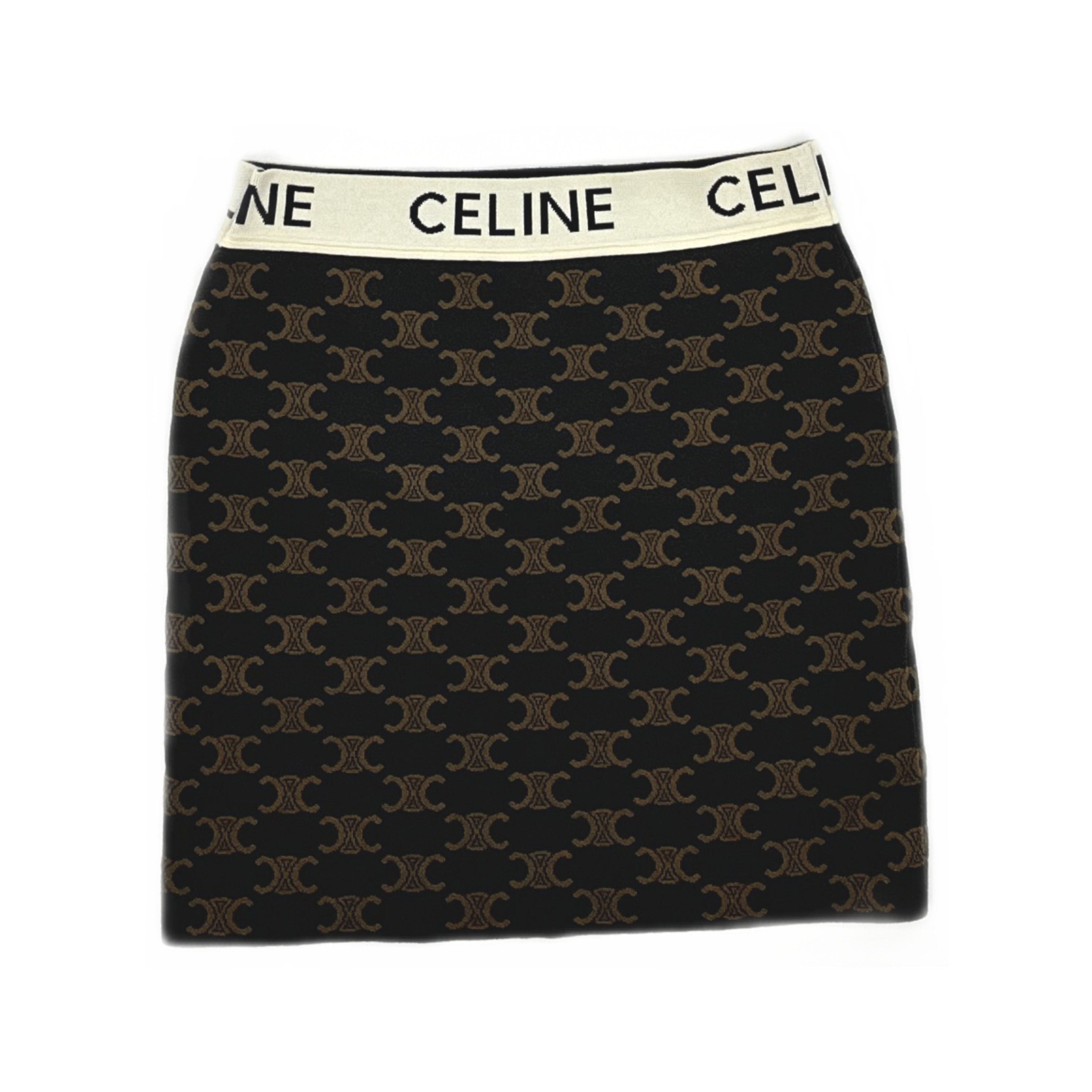 Celine Celine Triomphe Logo Knit Mini Skirt Size S Size 26" / US 2 / IT 38 - 1 Thumbnail
