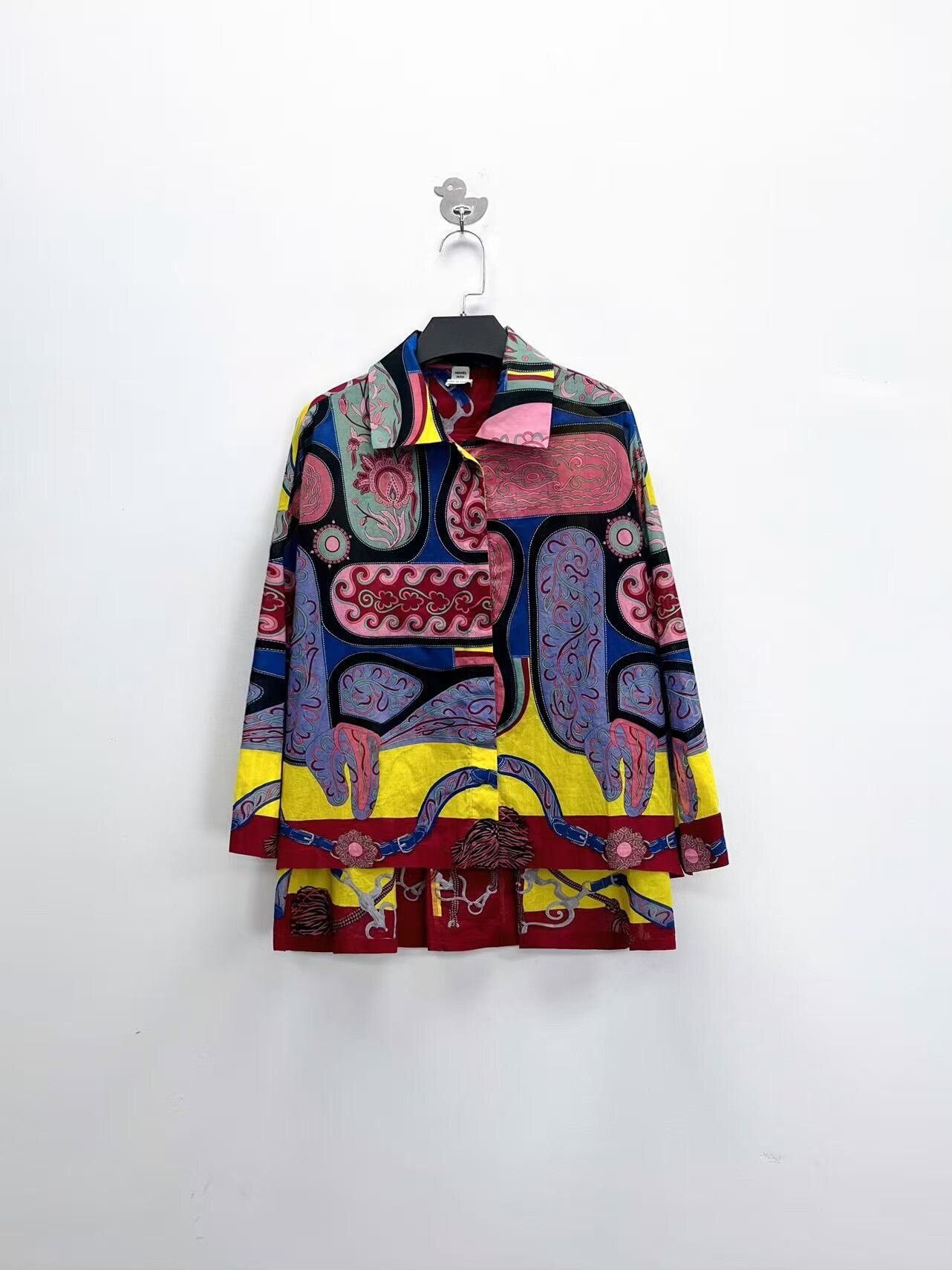 Hermes Hermes Colorful Silk Hidden Button Shirt Jacket Size M / US 6-8 / IT 42-44 - 1 Thumbnail