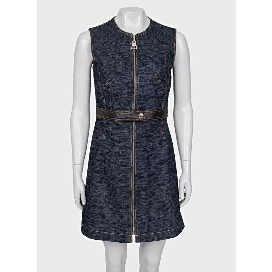 Louis Vuitton Louis Vuitton Denim Dress with Chic Leather Trim Sz XS Size XS / US 0-2 / IT 36-38 - 1 Thumbnail