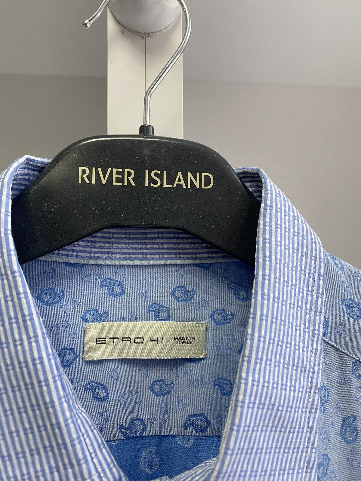 Designer × Etro × Vintage Vintage Etro Blue Luxury Denim Shirt Size US M / EU 48-50 / 2 - 8 Thumbnail
