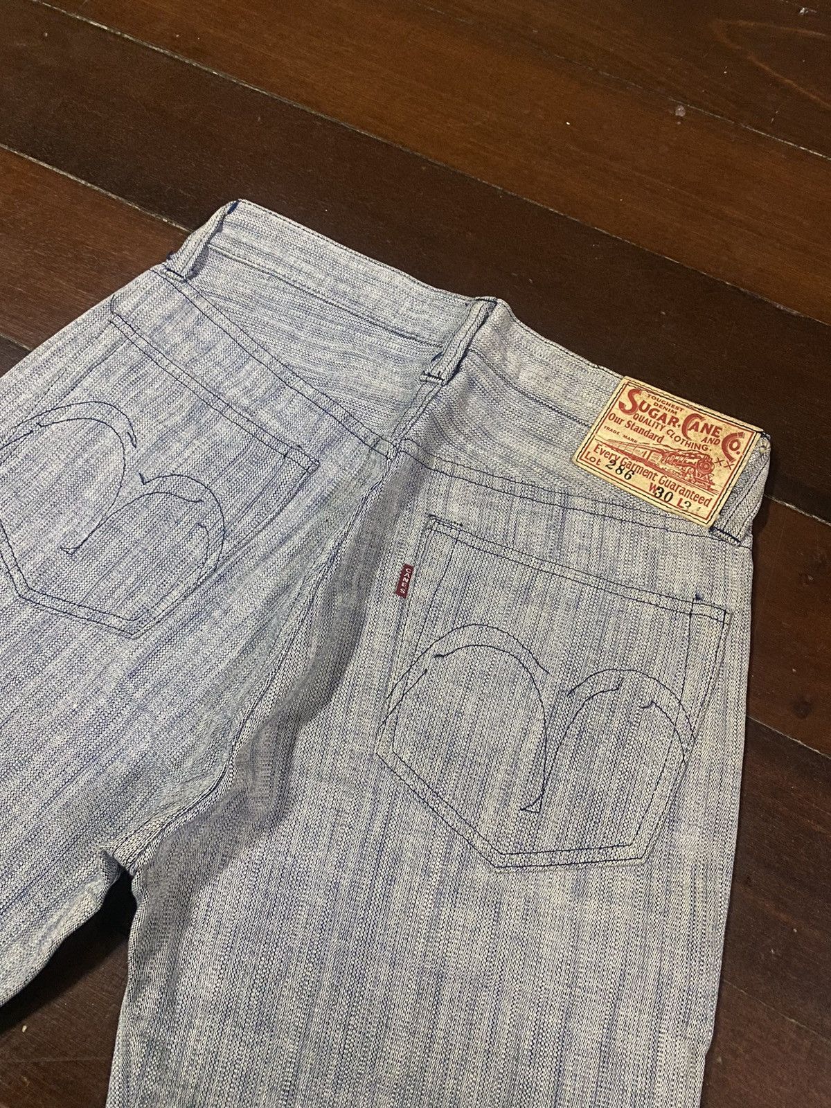 Iron Heart VTG SUGAR CANE LOT 286 WIDE LEG LIMITED HARD FABRIC Size US 30 / EU 46 - 1 Thumbnail