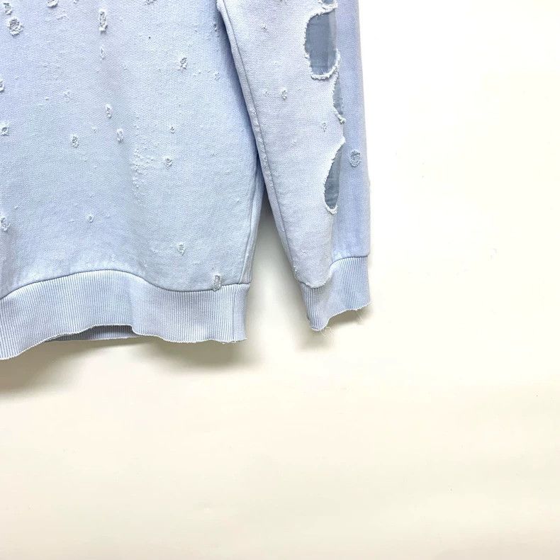Givenchy Givenchy Haze Blue Ripped Hoodie S Size Shoulder Width 47 Size US S / EU 44-46 / 1 - 6 Thumbnail